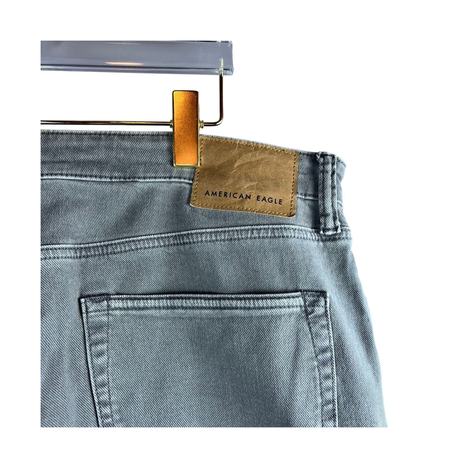 American Eagle Outfitters American Eagle Airflex Straight Leg Gray Jeans 36x34 Denim Size US 36 / EU 52 - 3 Thumbnail