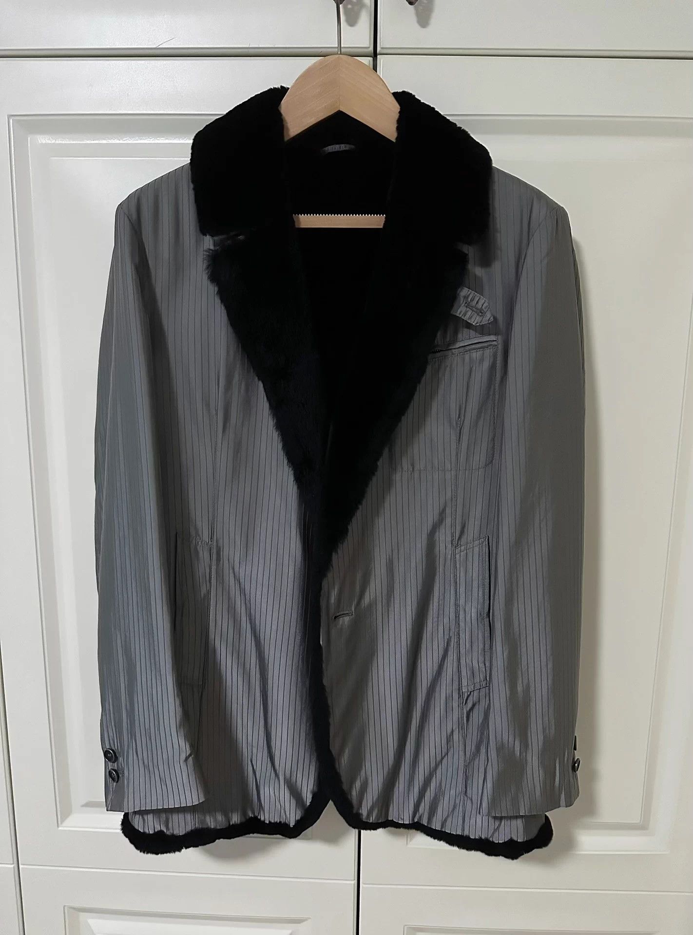 Giorgio Armani Giorgio Armani beaver fur coat removable collar 50 Size US M / EU 48-50 / 2 - 2 Thumbnail
