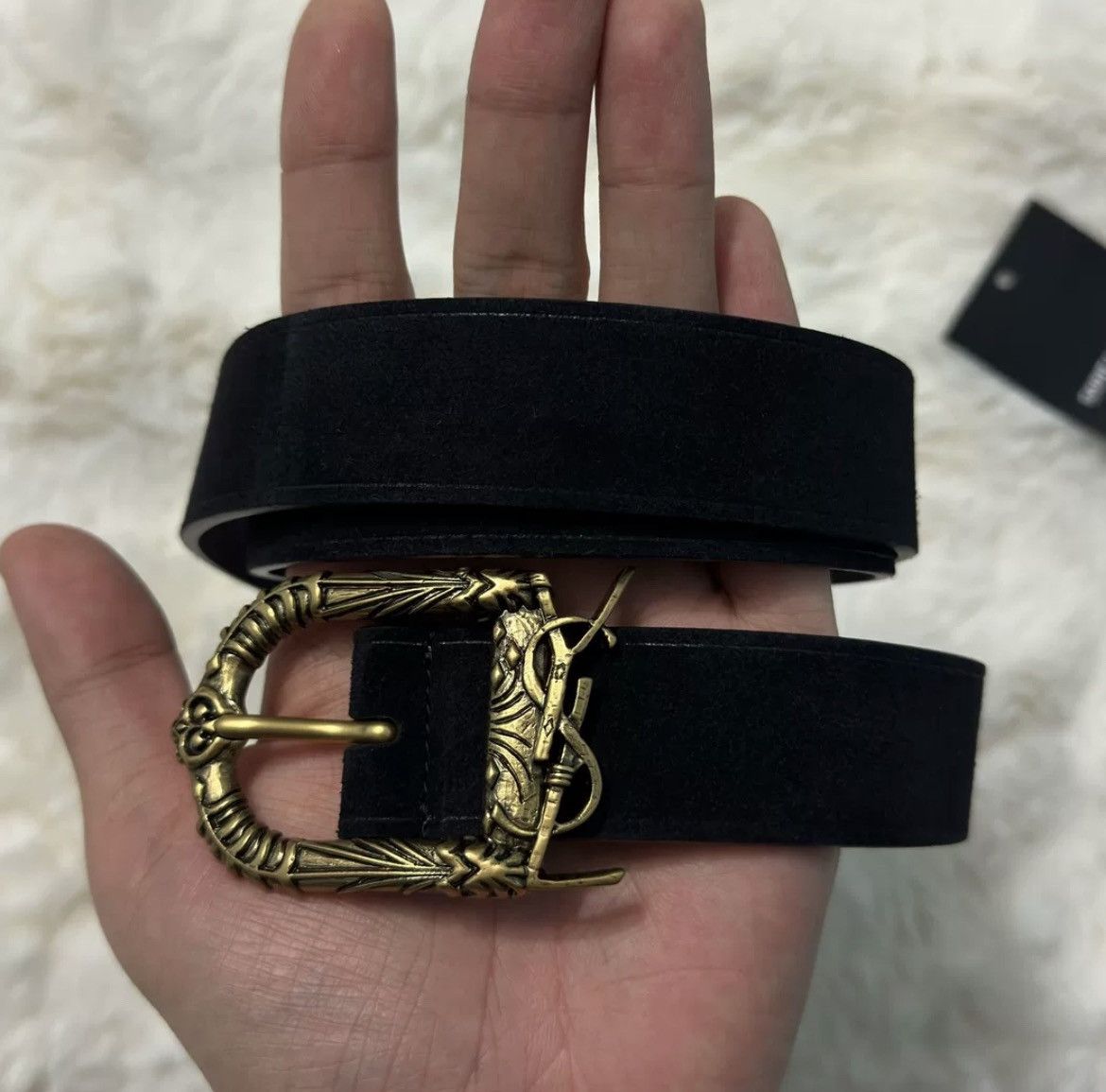 Saint Laurent Paris Saint Laurent brand new silver buckle logo belt Size ONE SIZE - 1 Thumbnail