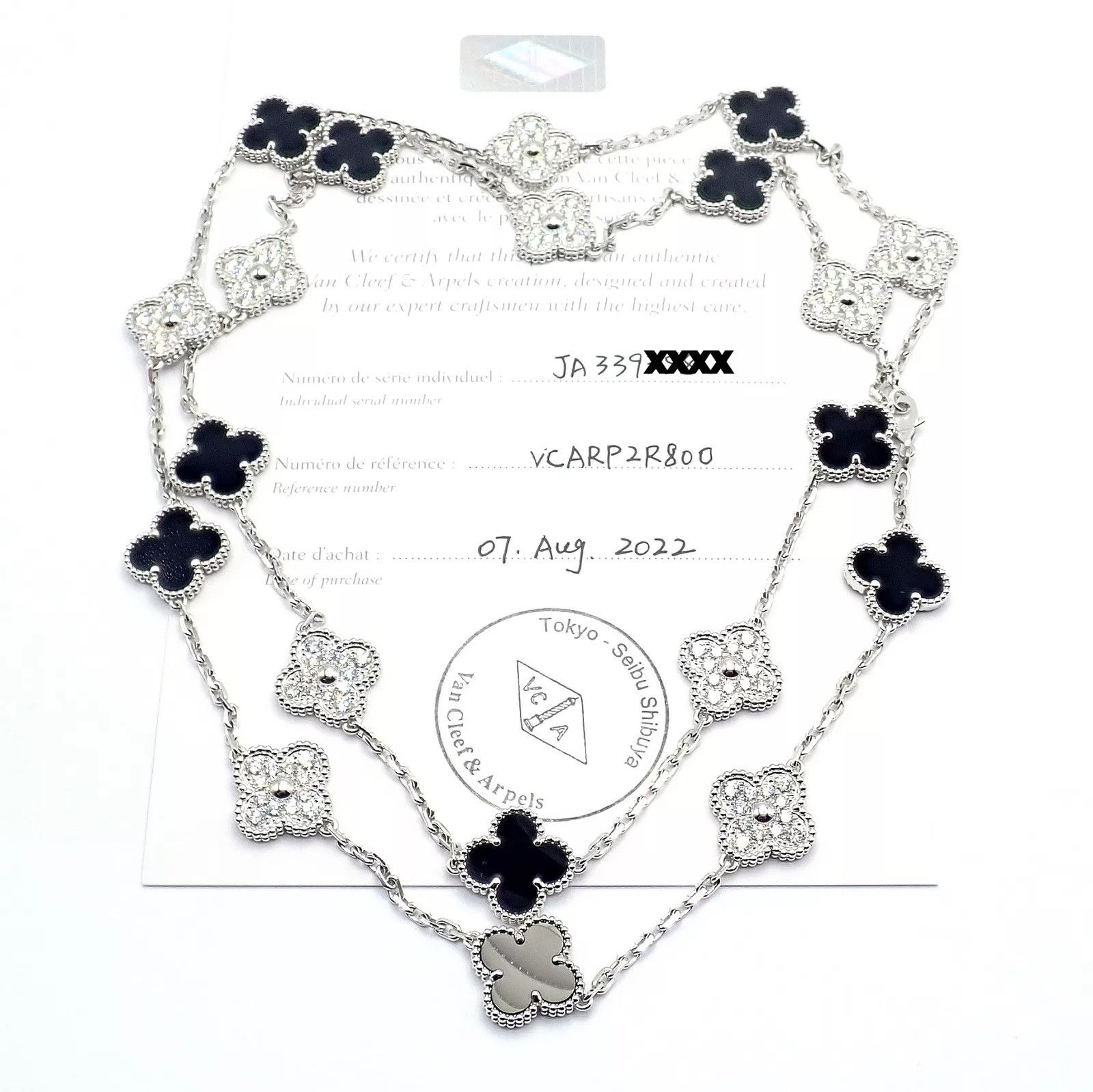 Van Cleef & Arpels Van Cleef & Arpels 18k 20 Motif Alhambra Diamond Necklace Size ONE SIZE - 5 Thumbnail