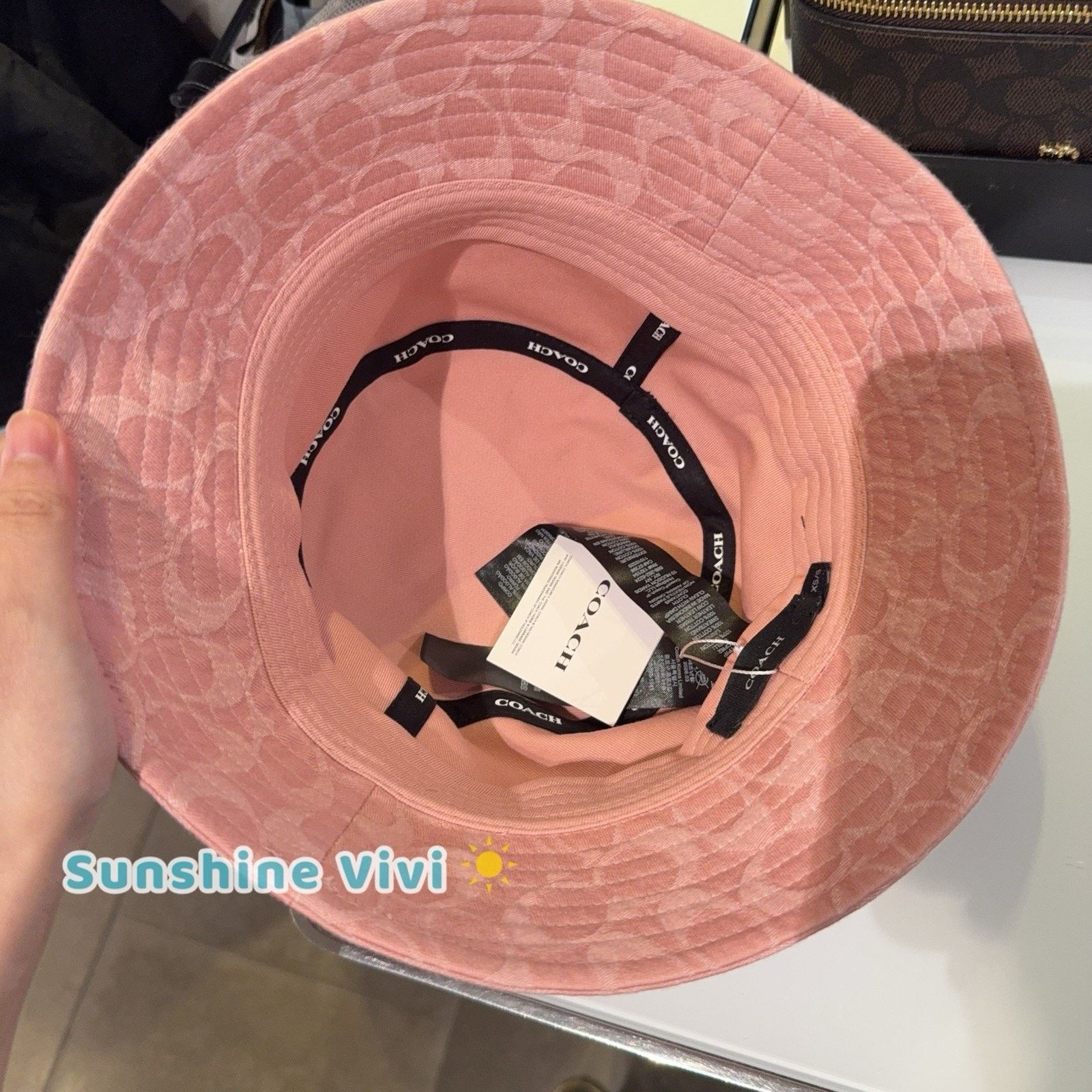 NWT! Coach CFI62 Women\'s Signature Denim Bucket Hat In Pink Size M/L Coach Women main image 3