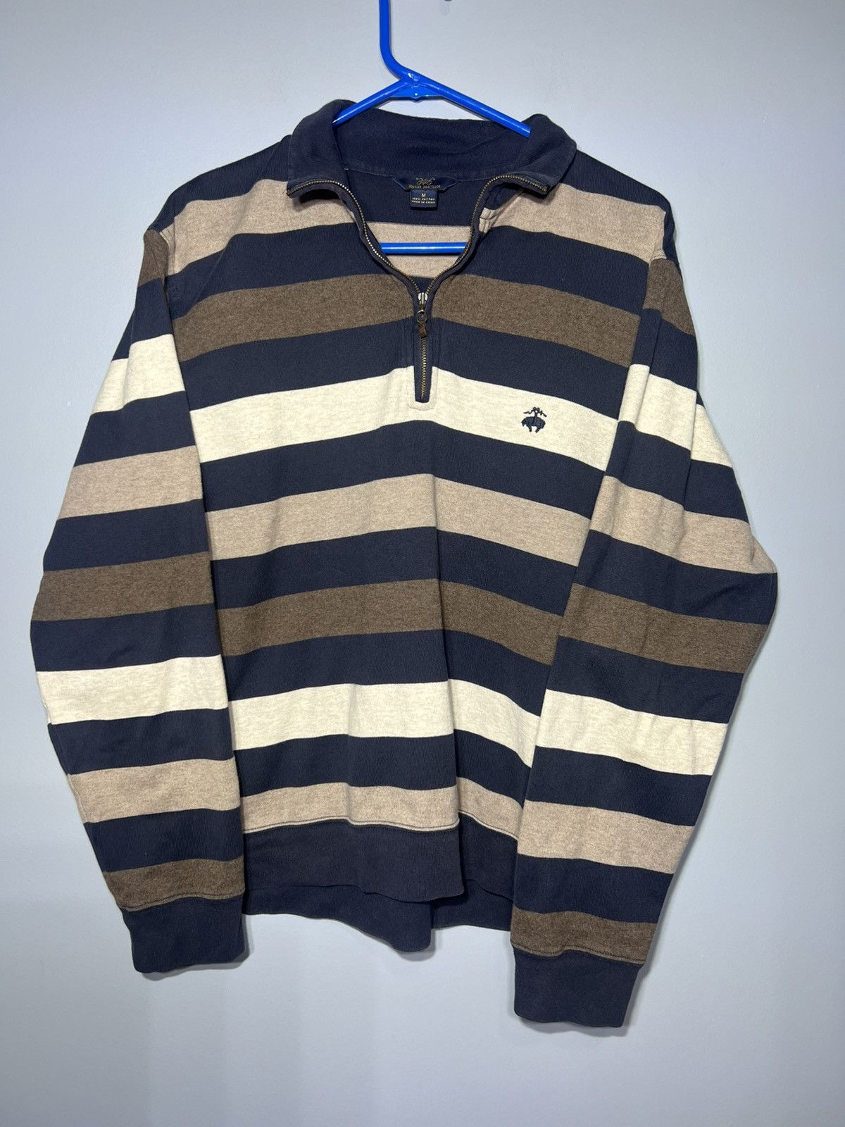 Brooks Brothers Brooks Brothers “346” Mens 1/4 Zip Pullover Size M Stripped Size US M / EU 48-50 / 2 - 5 Thumbnail