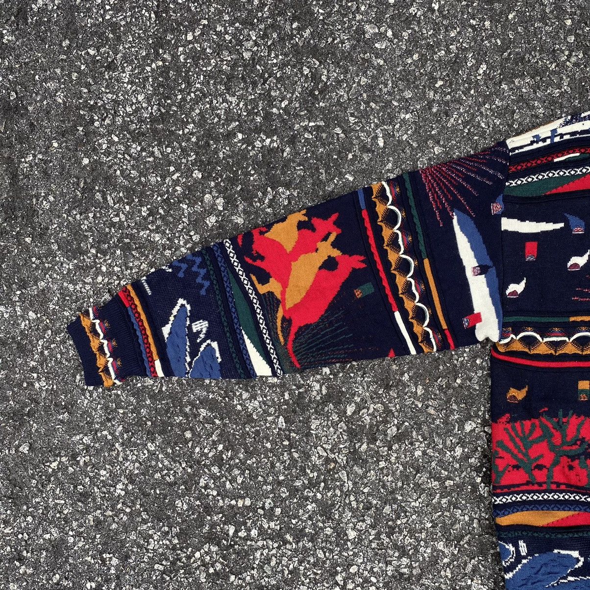 Coogi × Vintage Vintage Art Coogi Lookalike Sweater Cardigan Jacket Size US L / EU 52-54 / 3 - 3 Thumbnail