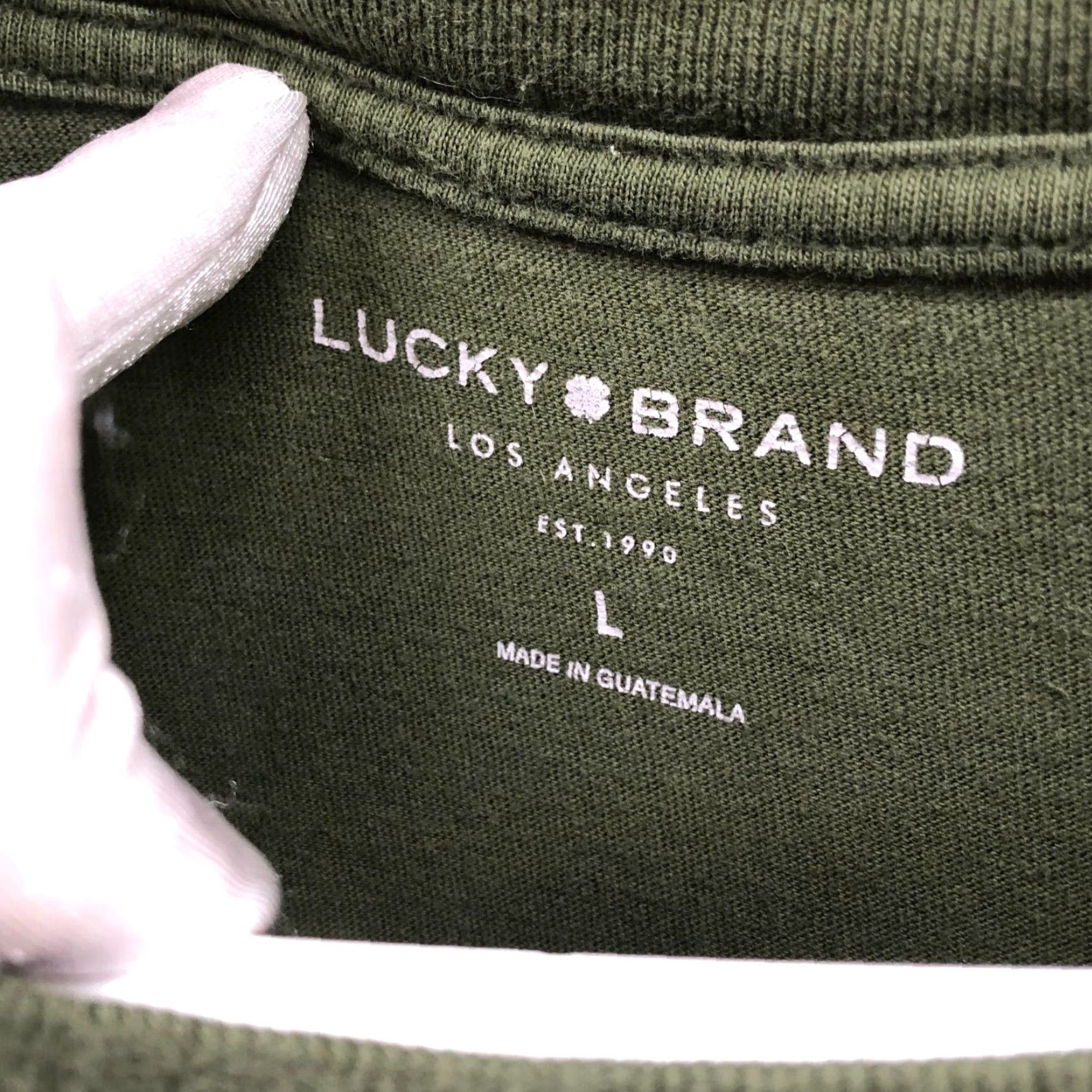 Lucky Brand LUCKY BRAND Graphic Print T-Shirt Mens L Olive Green Short Sleeve Crew Neck Cotton Size US L / EU 52-54 / 3 - 7 Thumbnail