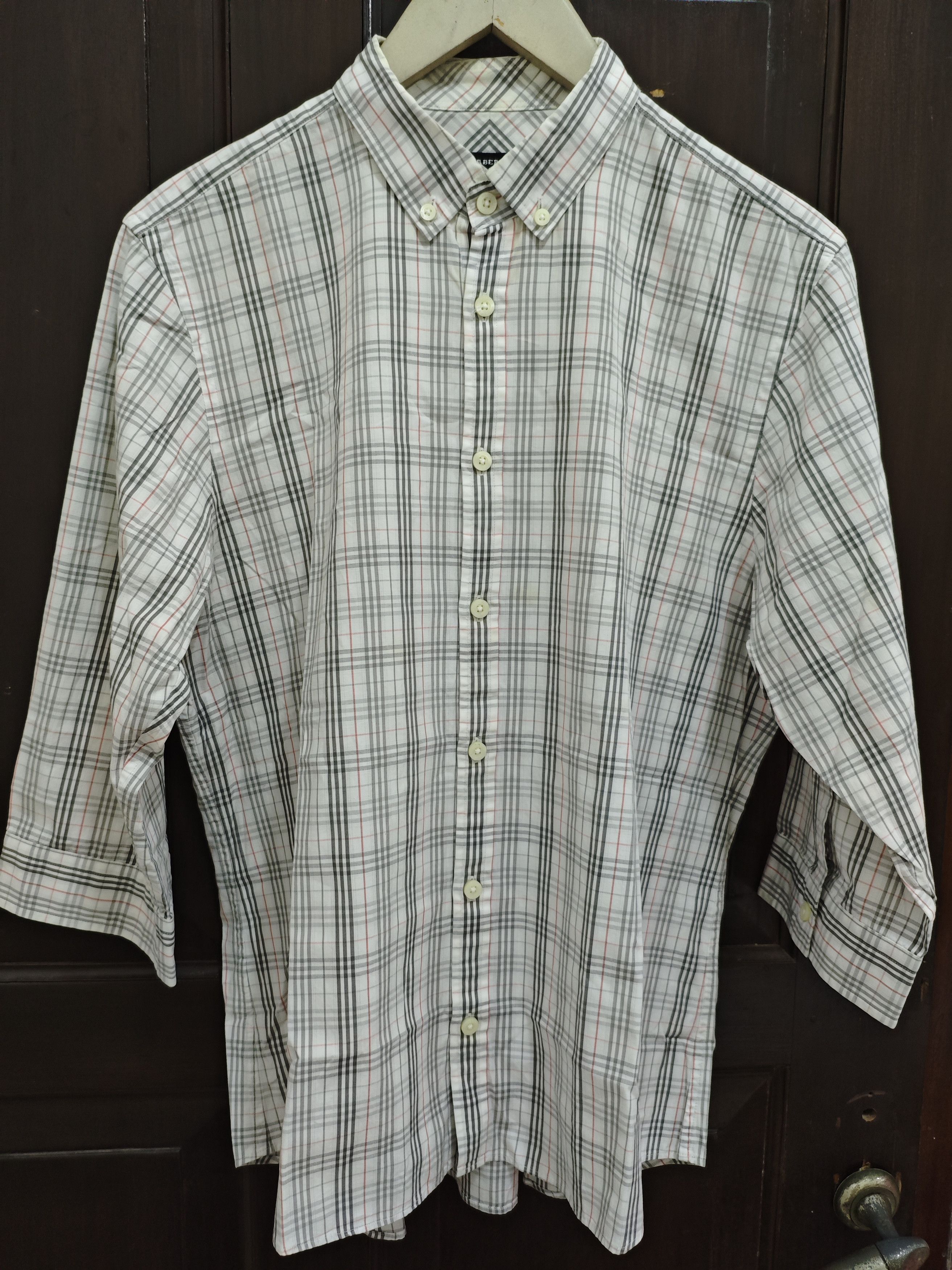 Burberry Burberry Black Label Check 3/4 Long sleeve shirt Size US XL / EU 56 / 4 - 1 Thumbnail