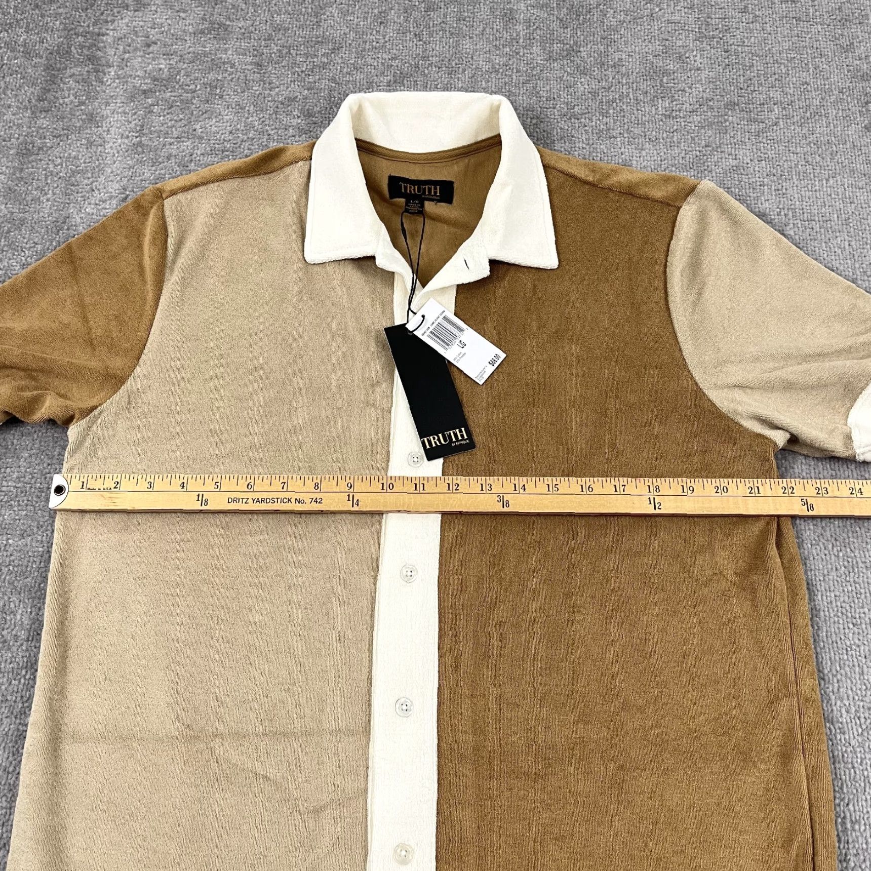 New Republic Republic Truth Shirt Mens Large Colorblock Button Up Towel Terry Cabana NEW Size US L / EU 52-54 / 3 - 5 Thumbnail