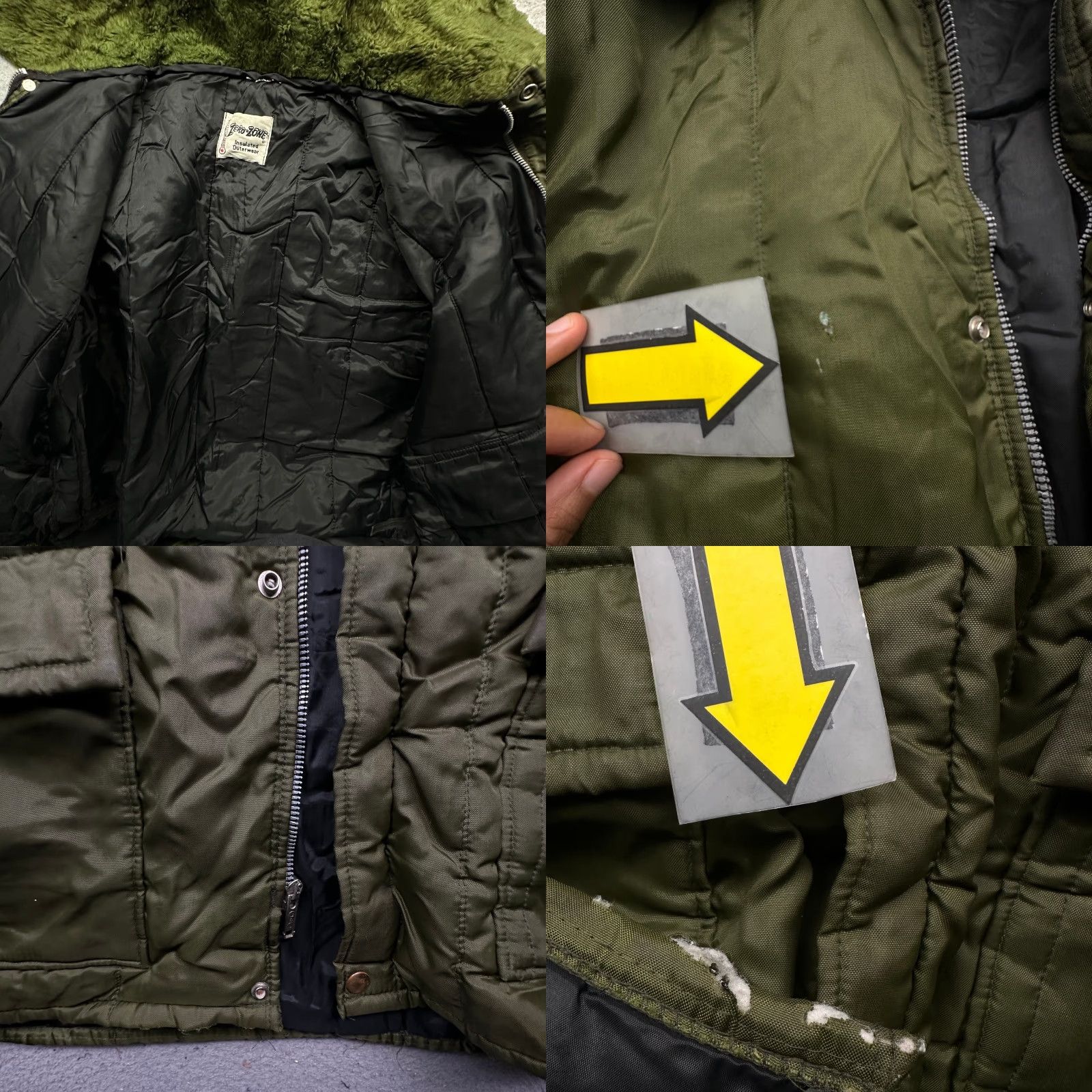 Vintage VINTAGE Zero Zone Military Jacket XL Men Green Quilted Insulated Mid-Length Full Zip Pockets Size US XL / EU 56 / 4 - 8 Thumbnail