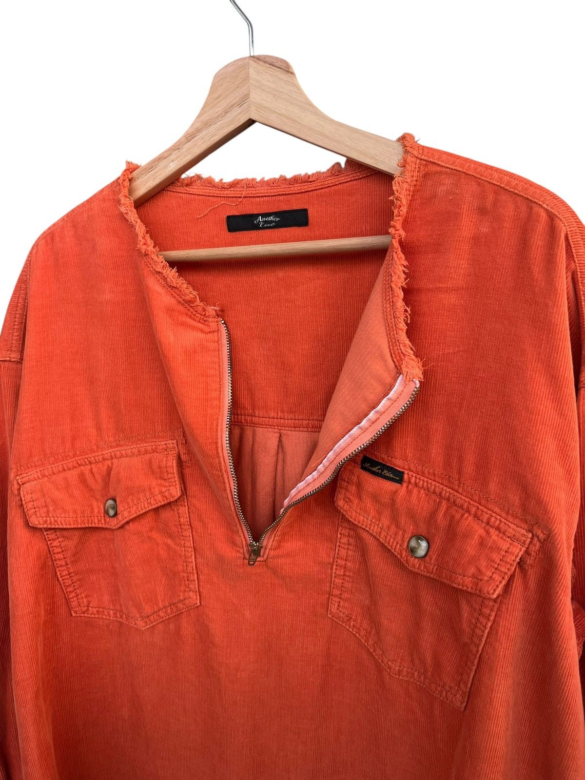 Another Influence A.E Orange Corduroy Frayed Pullover Kapital Style Shirt Size US M / EU 48-50 / 2 - 4 Thumbnail