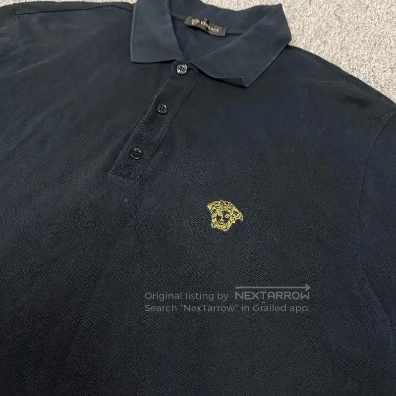 Versace Versace Black Cotton Polo for Men . Size US L / EU 52-54 / 3 - 3 Thumbnail