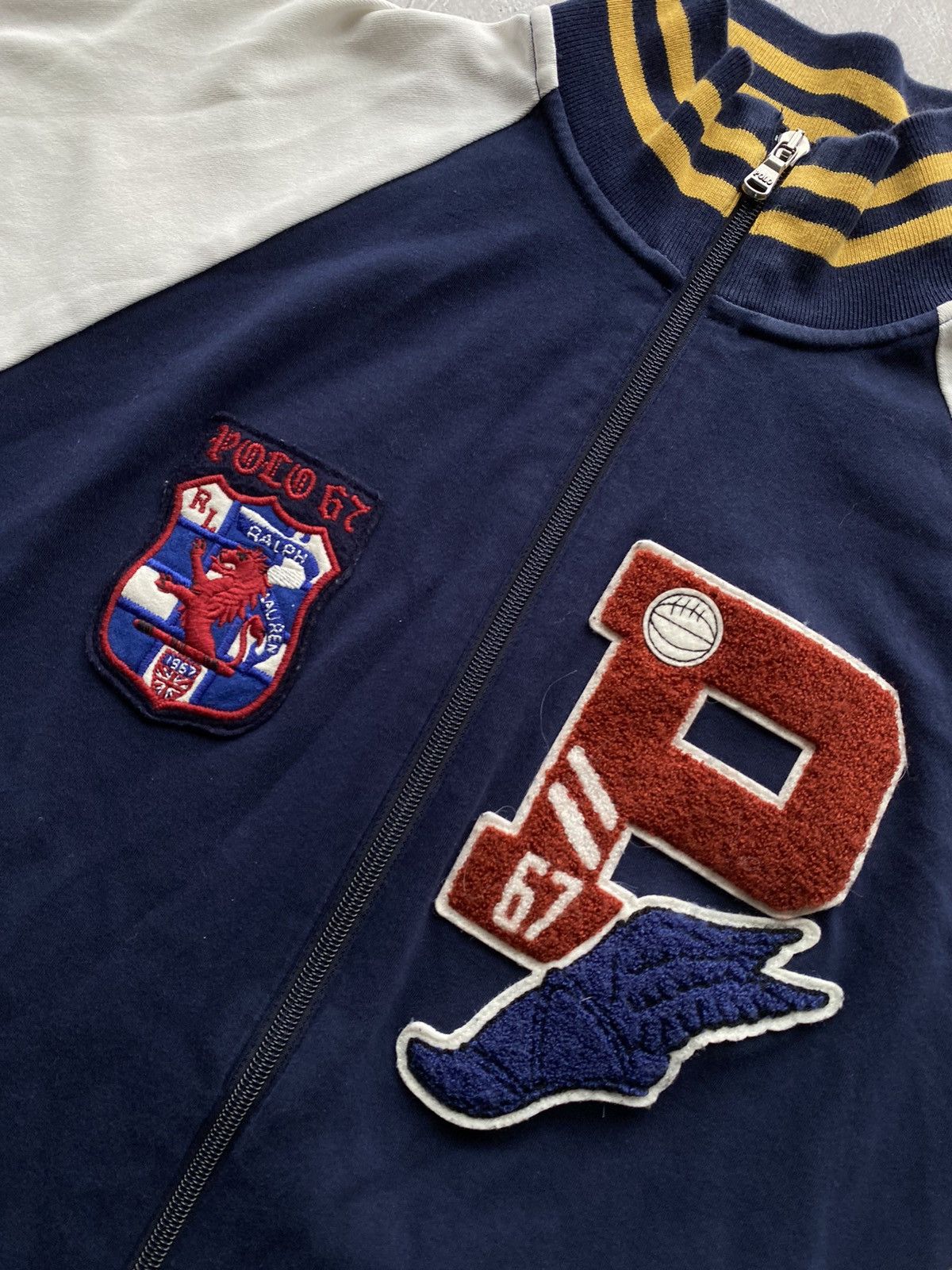 Polo Ralph Lauren × Ralph Lauren Rare Polo Ralph Lauren P-Wing Varsity Fleece Track Jacket Size US M / EU 48-50 / 2 - 3 Thumbnail