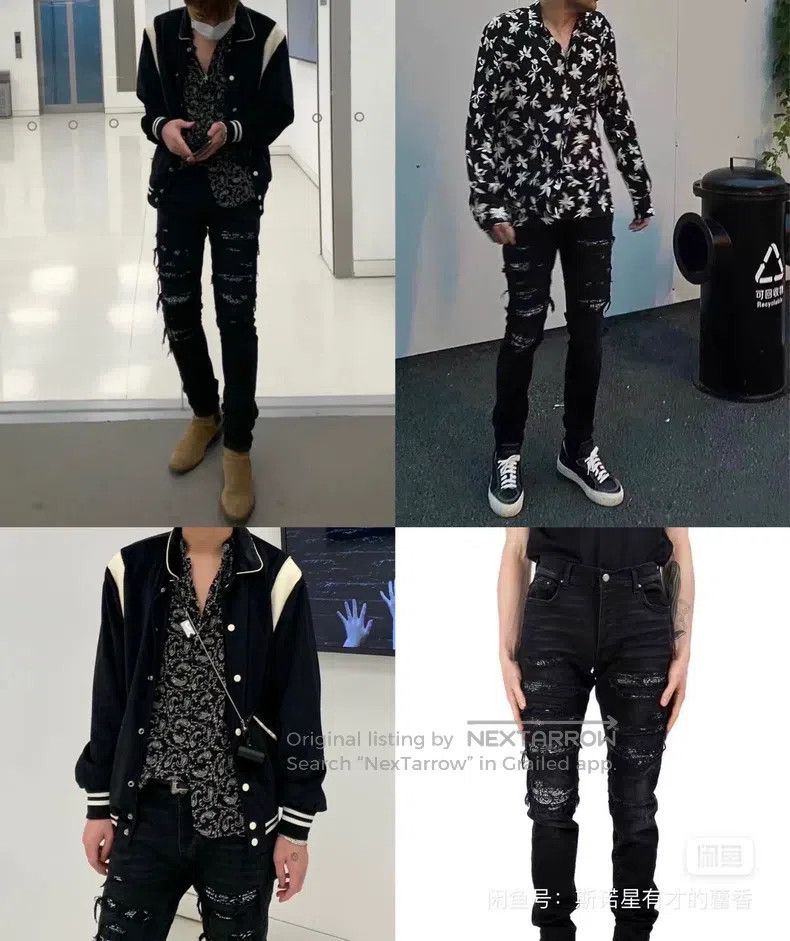 Amiri Amiri Piebald cashew flower big destruction denim pants Size US 31 - 9 Thumbnail