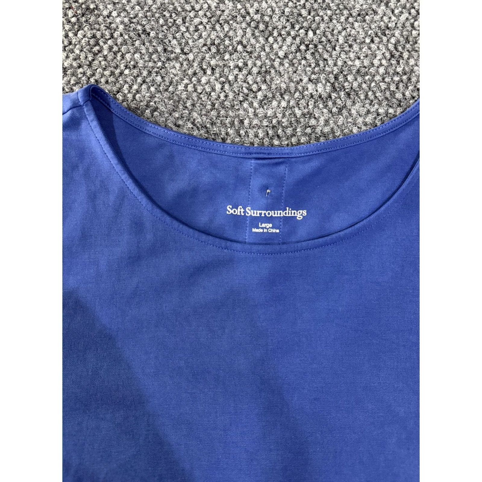 Soft Surroundings Soft Surroundings Blouse Womens Large Blue Scoop Neck Long Sleeve Tunic Top Size L / US 10 / IT 46 - 6 Thumbnail