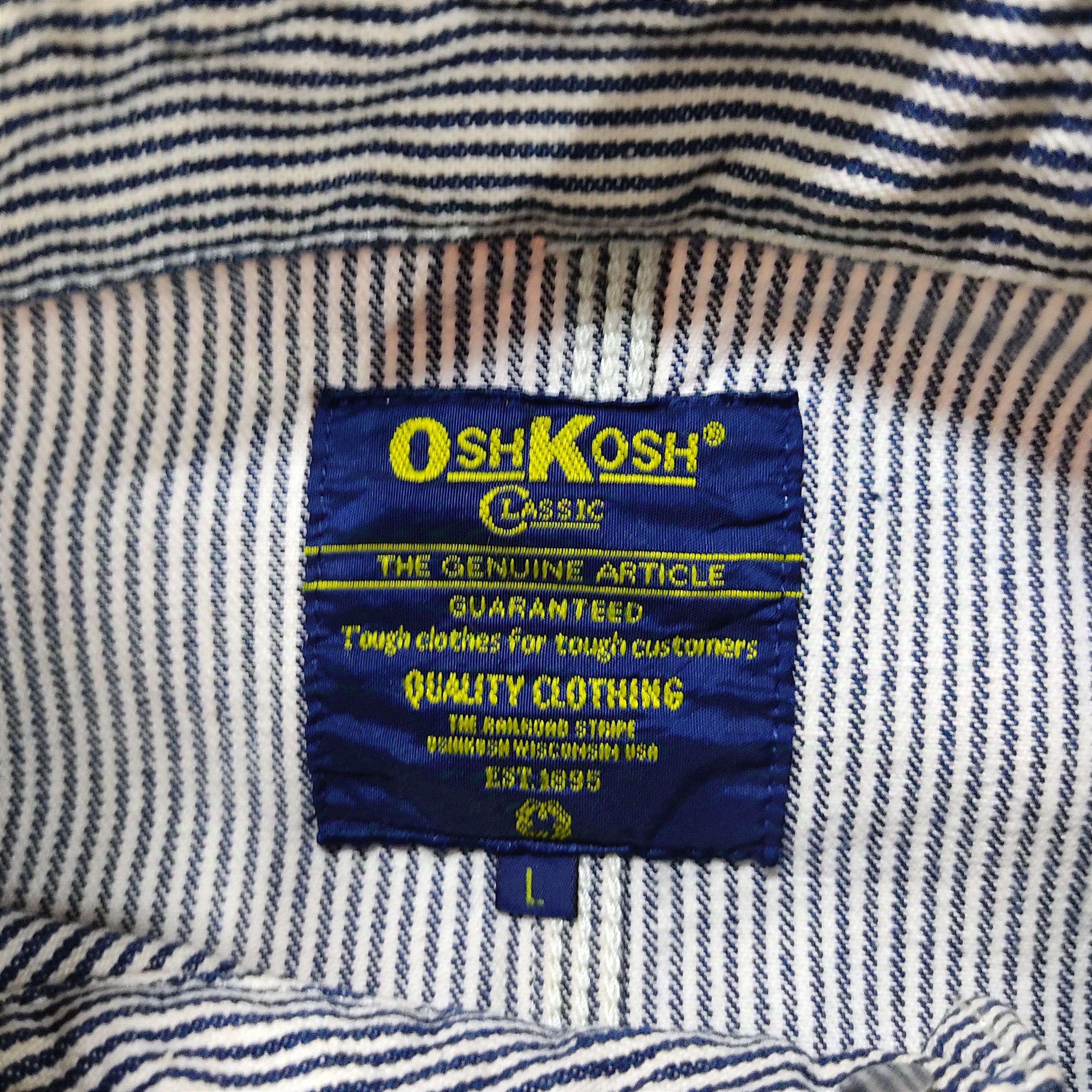 Oshkosh Vintage OSHKOSH Hickory Stripe Denim Chore Jacket Size US L / EU 52-54 / 3 - 8 Thumbnail