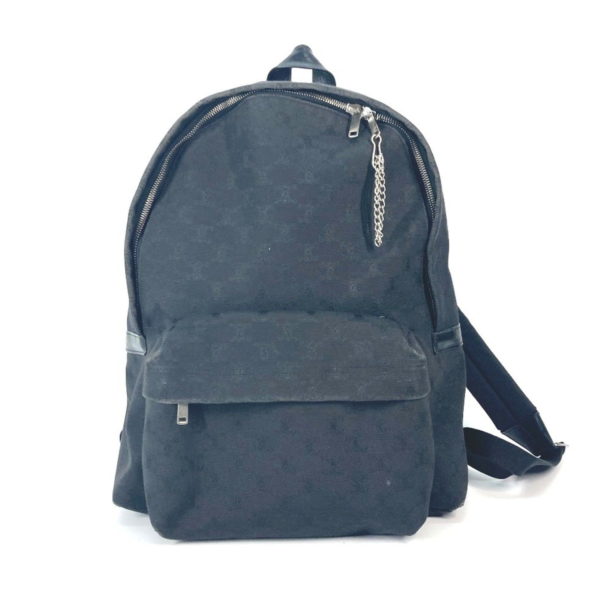 Celine CELINE Triomphe Backpack Canvas Leather Men's Black Size ONE SIZE - 1 Thumbnail