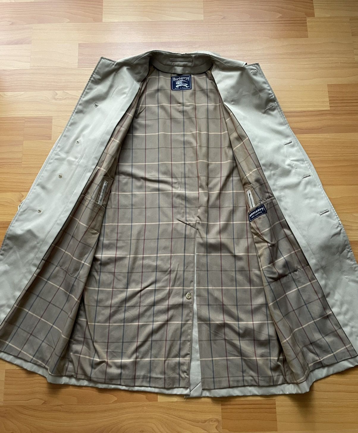 Burberry Vintage Burberrys Beige Men Trench Check Coat Size US L / EU 52-54 / 3 - 14 Thumbnail