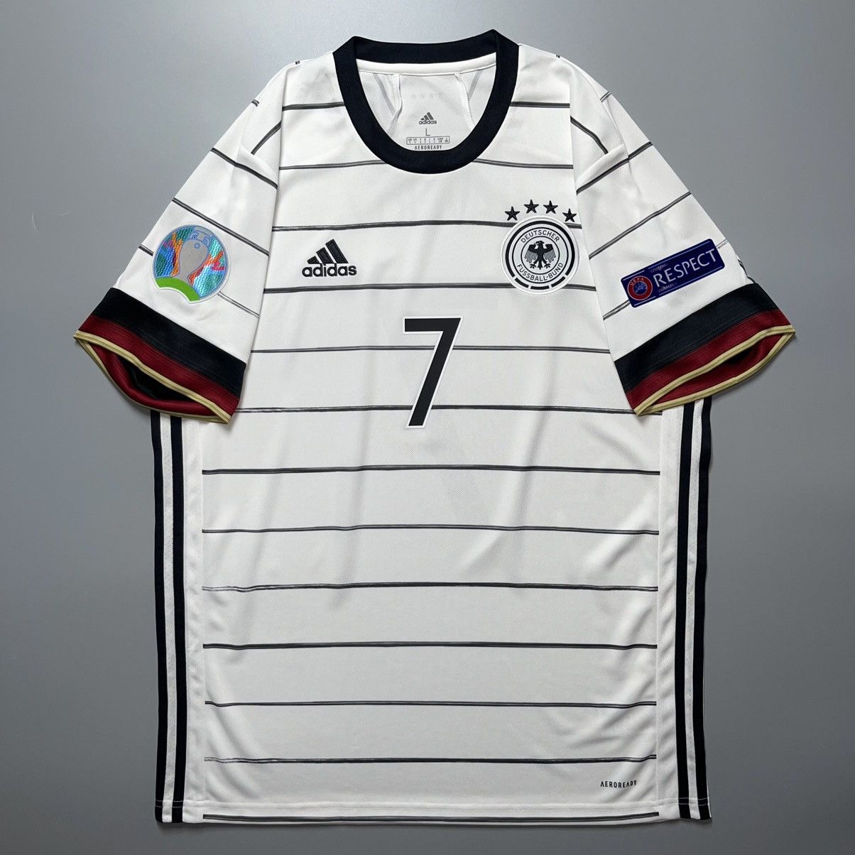 Adidas GERMANY ADIDAS 2020 EURO FOOTBALL HOME JERSEY #7 HAVERTZ Size US L / EU 52-54 / 3 - 2 Thumbnail