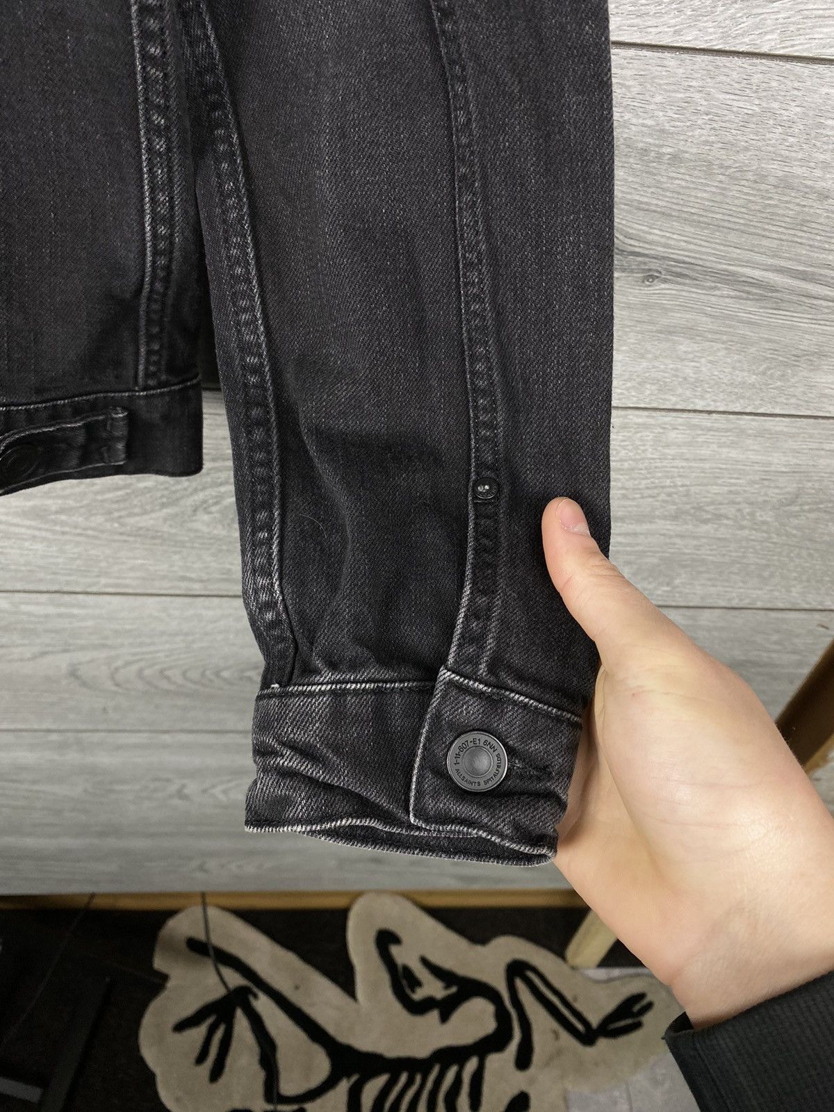 Allsaints Mens Allsaints Washed Black Denim Jacket Size US L / EU 52-54 / 3 - 15 Thumbnail