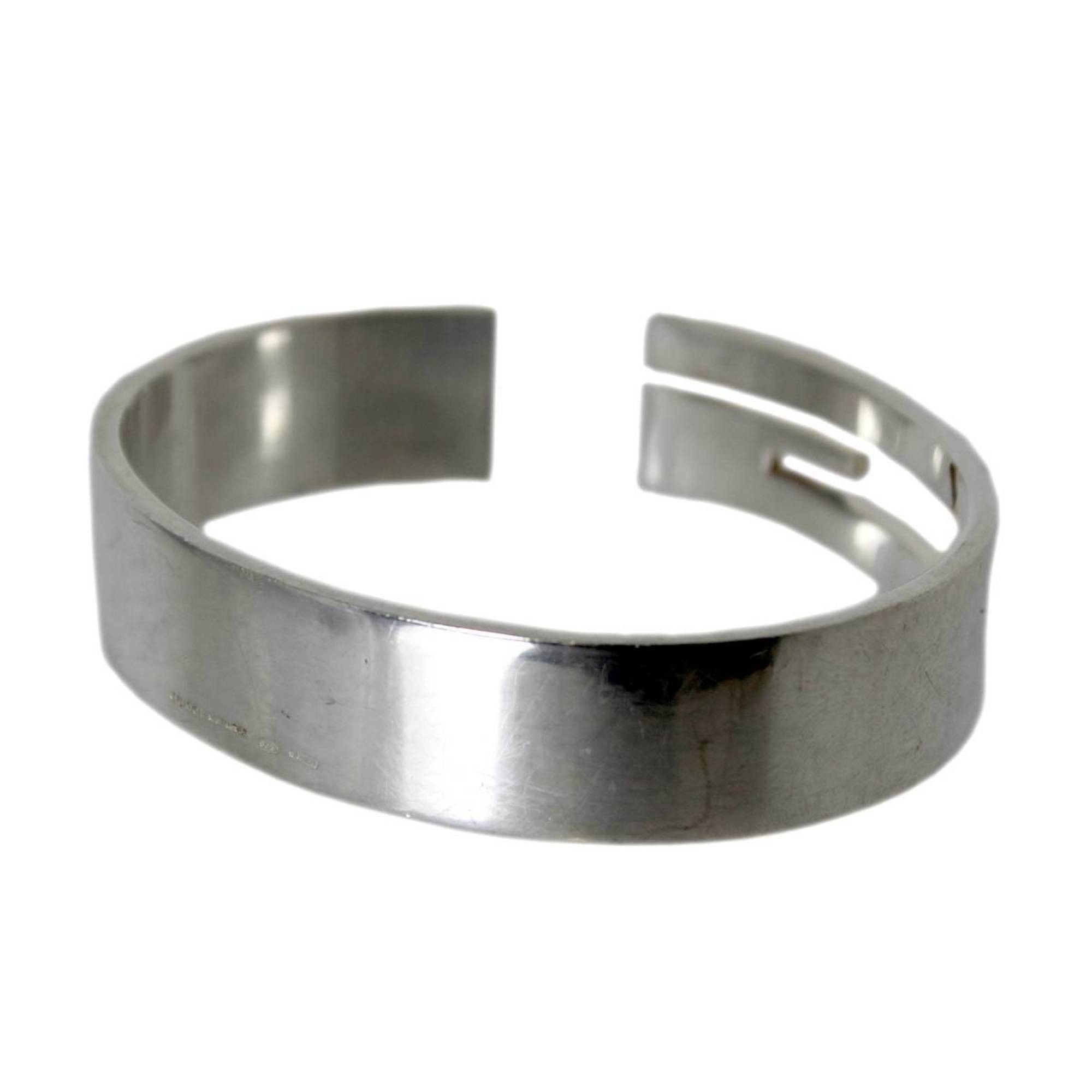 image of Gucci Logo G Branded Bangle Sterling Silver in Black, Women's