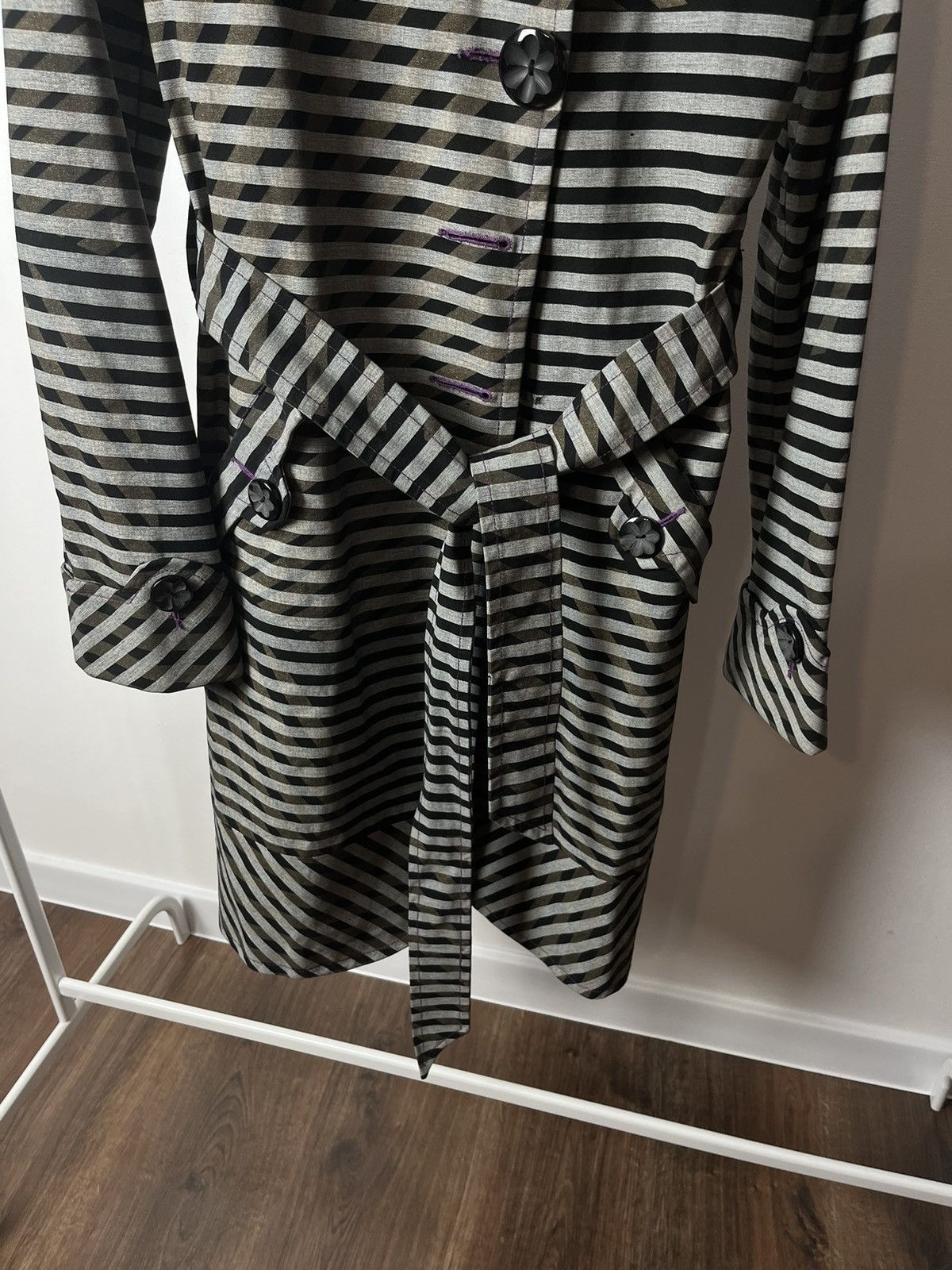 Custo Barcelona Custo Barcelona Stripped Trench Coat Jacket Size S / US 4 / IT 40 - 5 Thumbnail