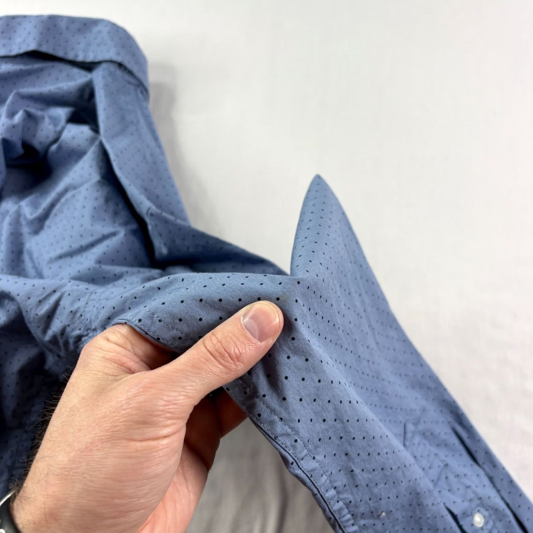 J.Crew VINTAGE J.CREW Shirt Mens Blue Polka Dot Button-Up Slim Untucked Fit Washed NEW Size US XXL / EU 58 / 5 - 3 Thumbnail