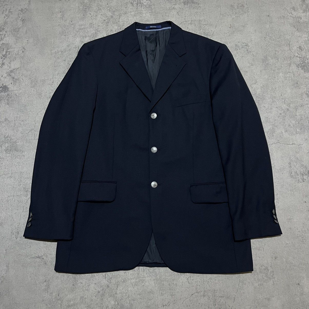 Kenzo Kenzo Homme Navy Wool Blazer Size 48L - 2 Thumbnail