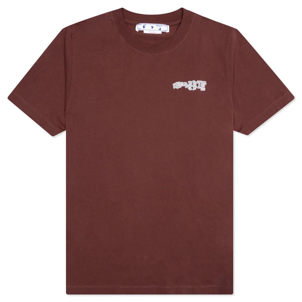 Off-White o1gr1nt0125 Carlos Arrow Slim S/S T-Shirt in Barolo Size US XS / EU 42 / 0 - 1 Thumbnail