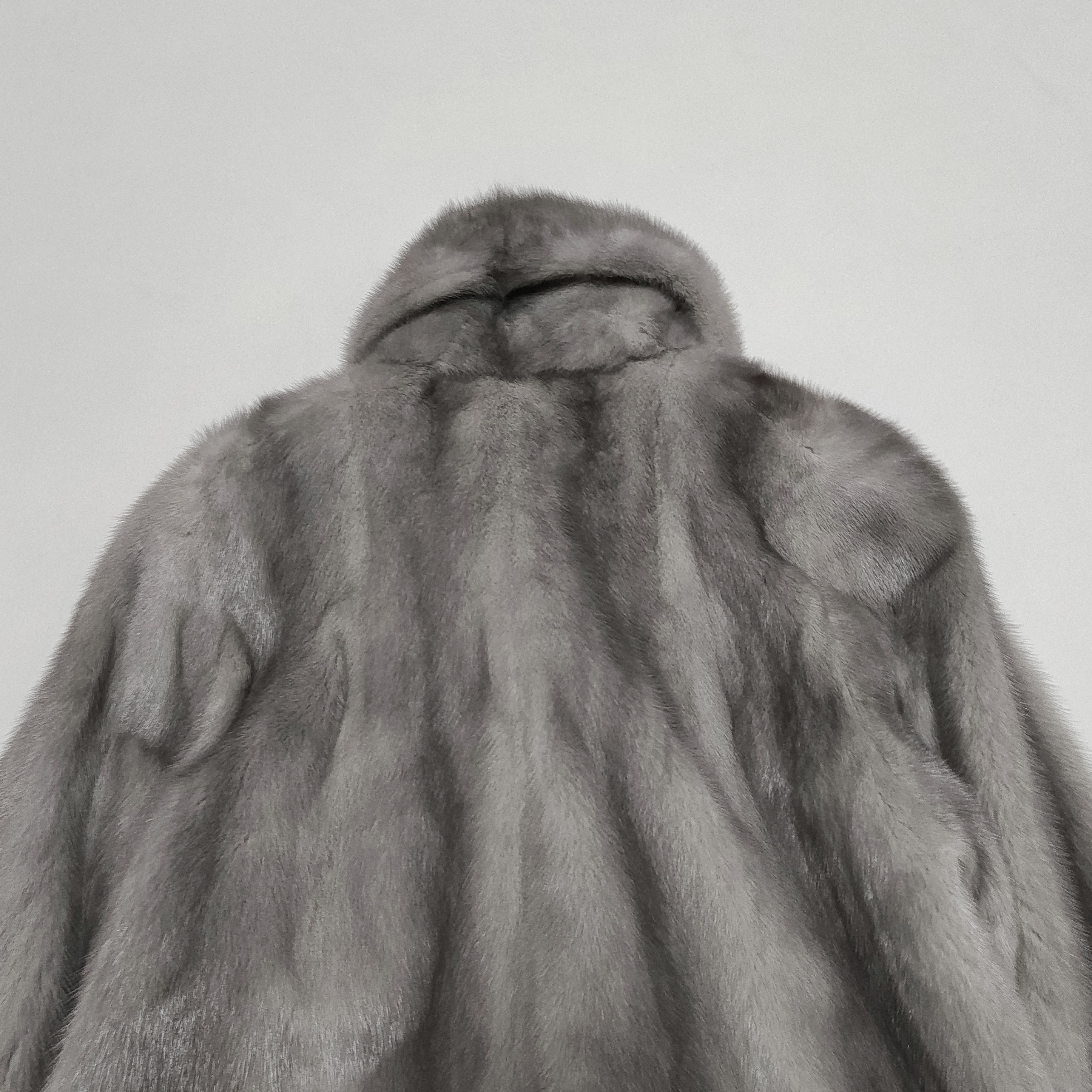 Sagafurs Saga Furs Silver Mink Fur Coat Jacket Size L / US 10 / IT 46 - 7 Thumbnail