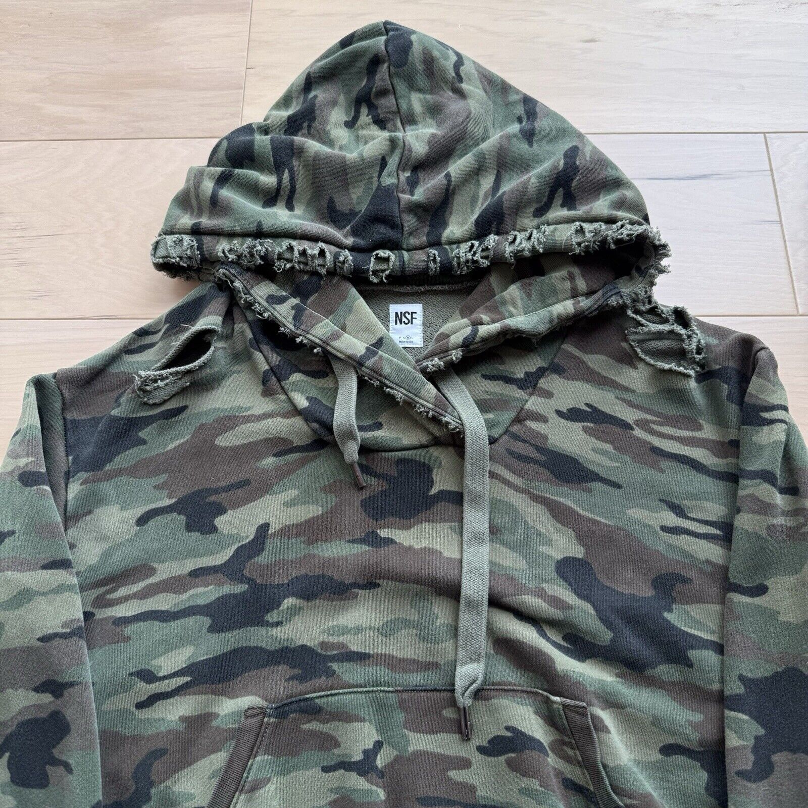 NSF NSF Hoodie Women's M Multicolor Camo Fleece Pullover Size M / US 6-8 / IT 42-44 - 3 Thumbnail