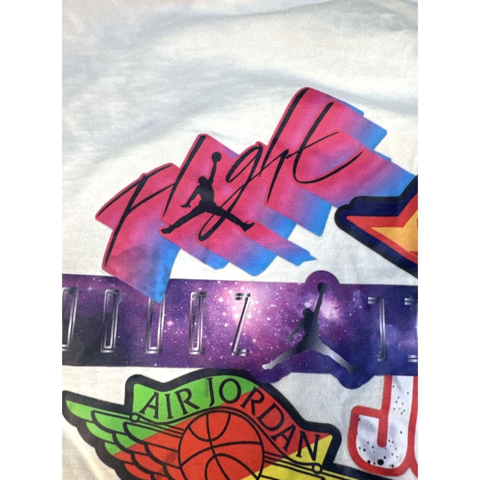 Jordan Brand Air Jordan Flight Decal Sticker Shirt Large White Crew Neck Short Sleeve Mens Nike Air Jumpman Graffiti Retro Sports T-Shirt Size US L / EU 52-54 / 3 - 6 Thumbnail