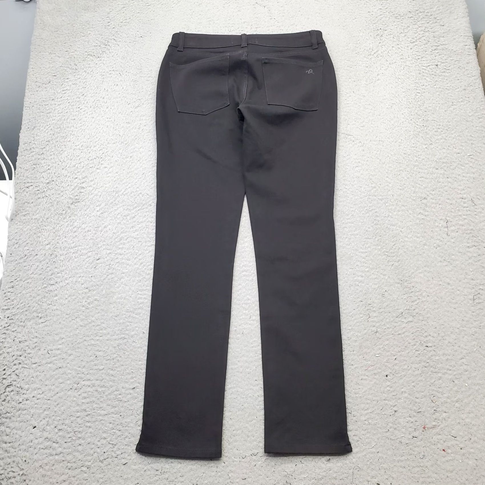 DL1961 DL1961 Angel Straight Jeans Womens 27 Black Denim Dark Wash Cigarette Ankle Slit 5-Pocket Design Regular Fit Size 27" / US 4 / IT 40 - 2 Thumbnail