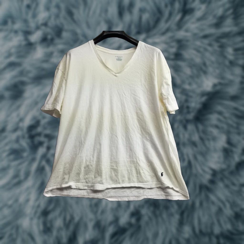 Polo Ralph Lauren Polo Ralph Lauren T-Shirt Polo Ralph Lauren Men's Stretch Cotton V-Neck White Short Sleeve XL Logo Slimming Tagless Classic Tee Shirt Men Size US XL / EU 56 / 4 - 1 Thumbnail