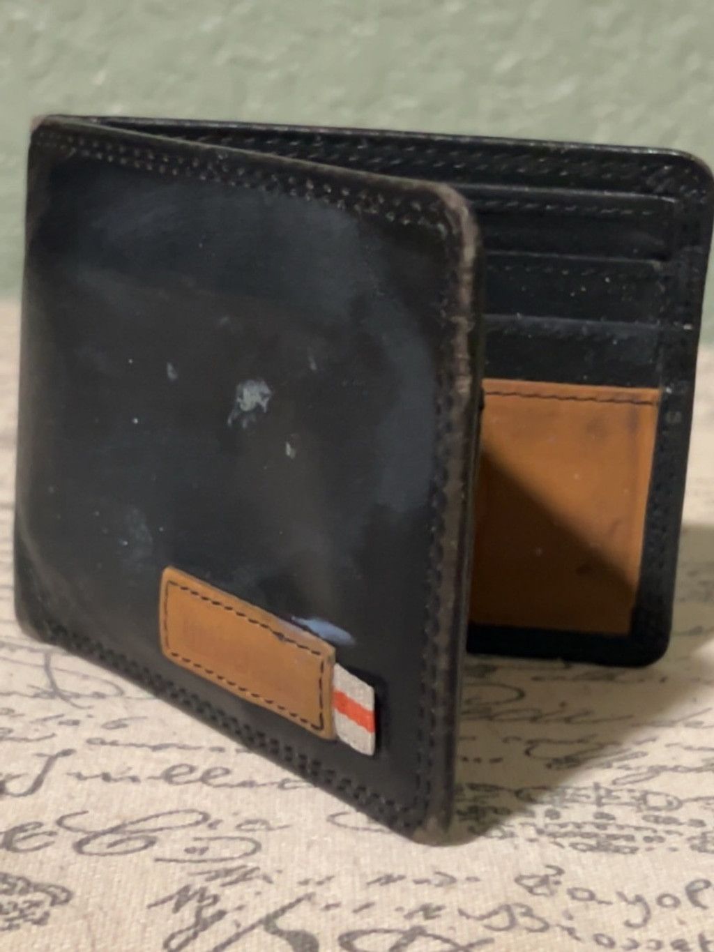 Timberland Timberland Black Leather Card Wallet with Brown Logo Panel Size ONE SIZE - 2 Thumbnail