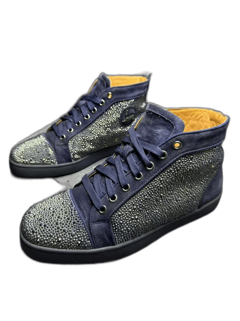 Balenciaga High-Top Blue Crystal Studded Sneakers Size US 9 / EU 42 - 1 Thumbnail