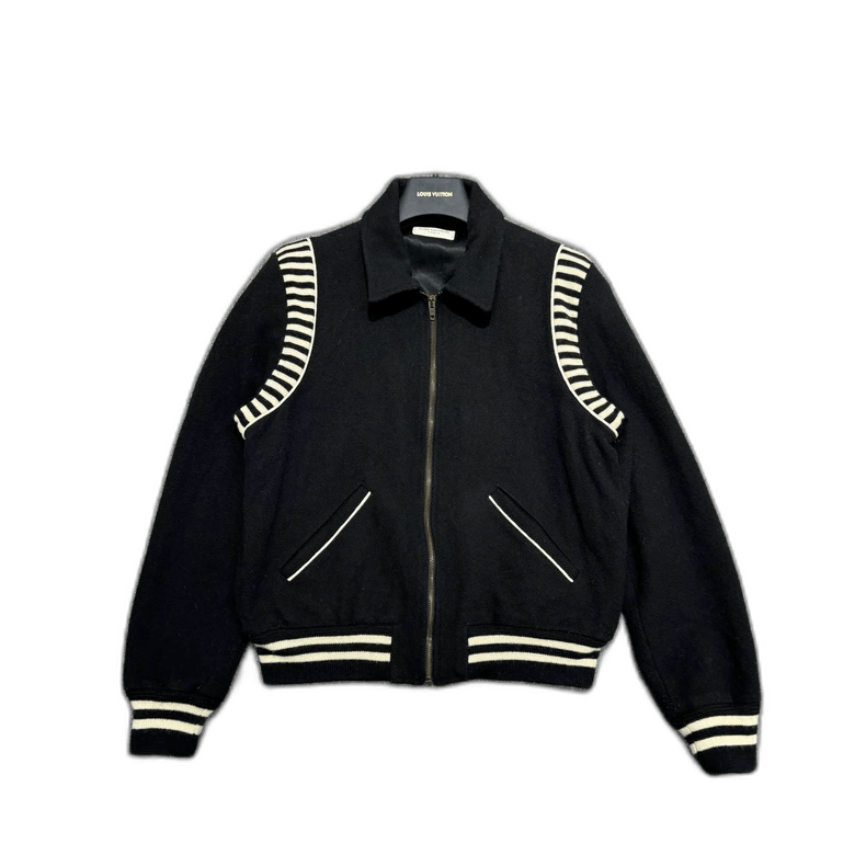 SLP Zebra Stripe Wool Bomber Jacket-