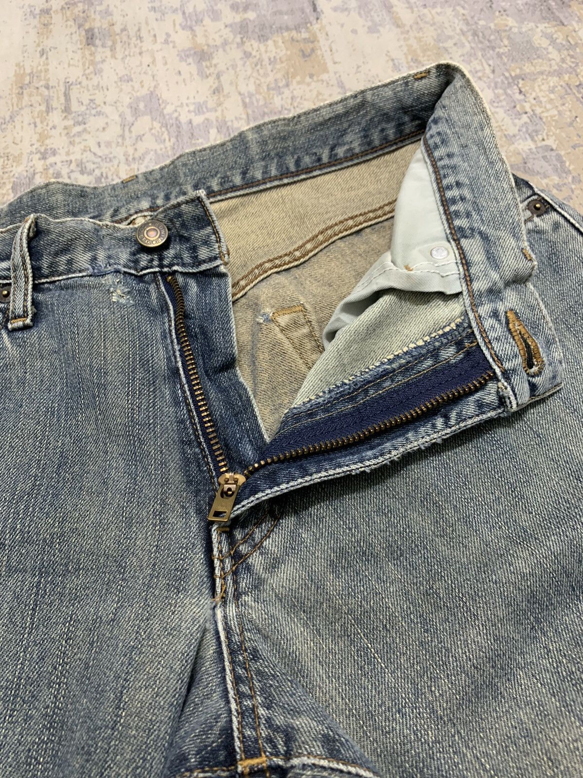 Edwin Edwin 503 Rusty Fade Distressed Straight Leg Denim Size US 30 / EU 46 - 10 Thumbnail