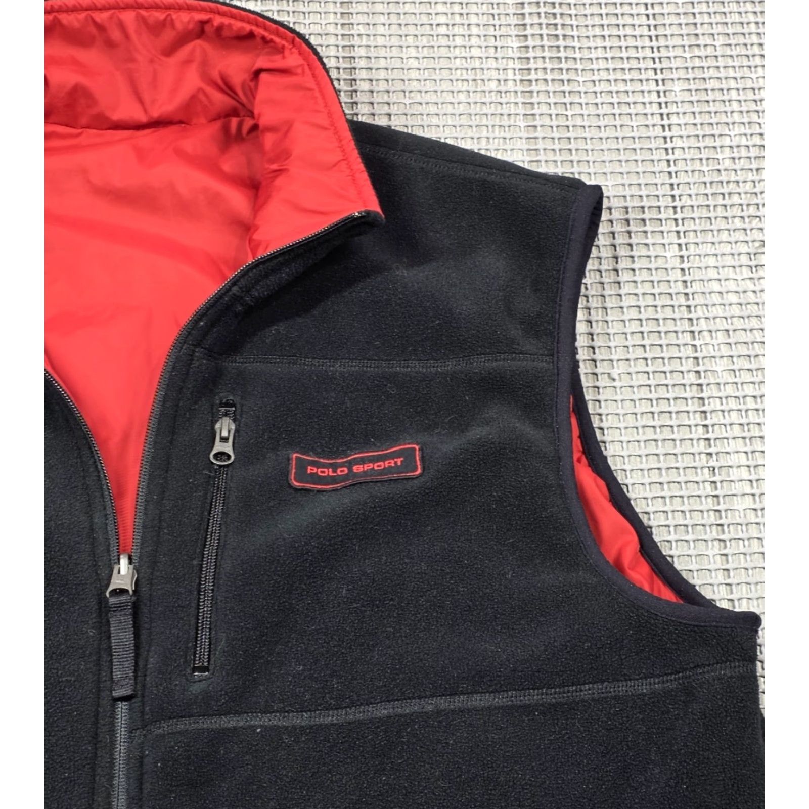 Polo Ralph Lauren VTG Polo Ralph Lauren Polo Sport Vest XL Black Red Reversible Polartec Fleece Fullzip Vest Mens XLT? Size US XL / EU 56 / 4 - 7 Thumbnail