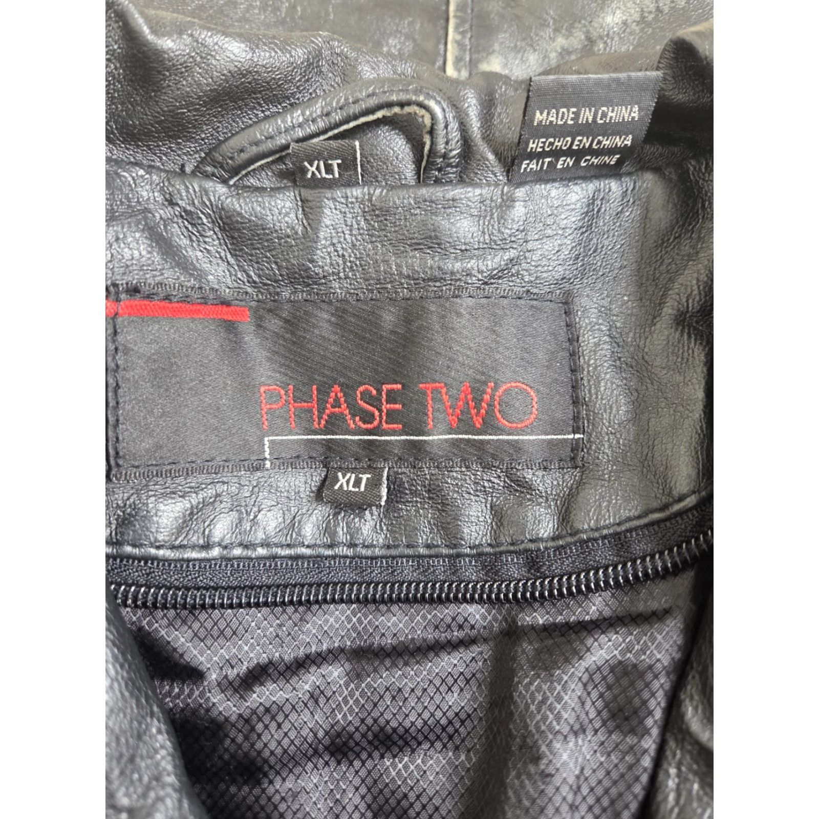 Vintage VINTAGE Womens XL Tall Black Leather Jacket Coat Collared Full Zip 90s Biker Classic Pockets Size XL / US 12-14 / IT 48-50 - 3 Thumbnail