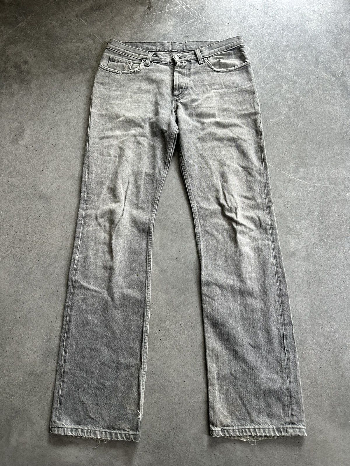 Helmut Lang Black Bootcut Jeans – Faded / Sun-Faded Finish