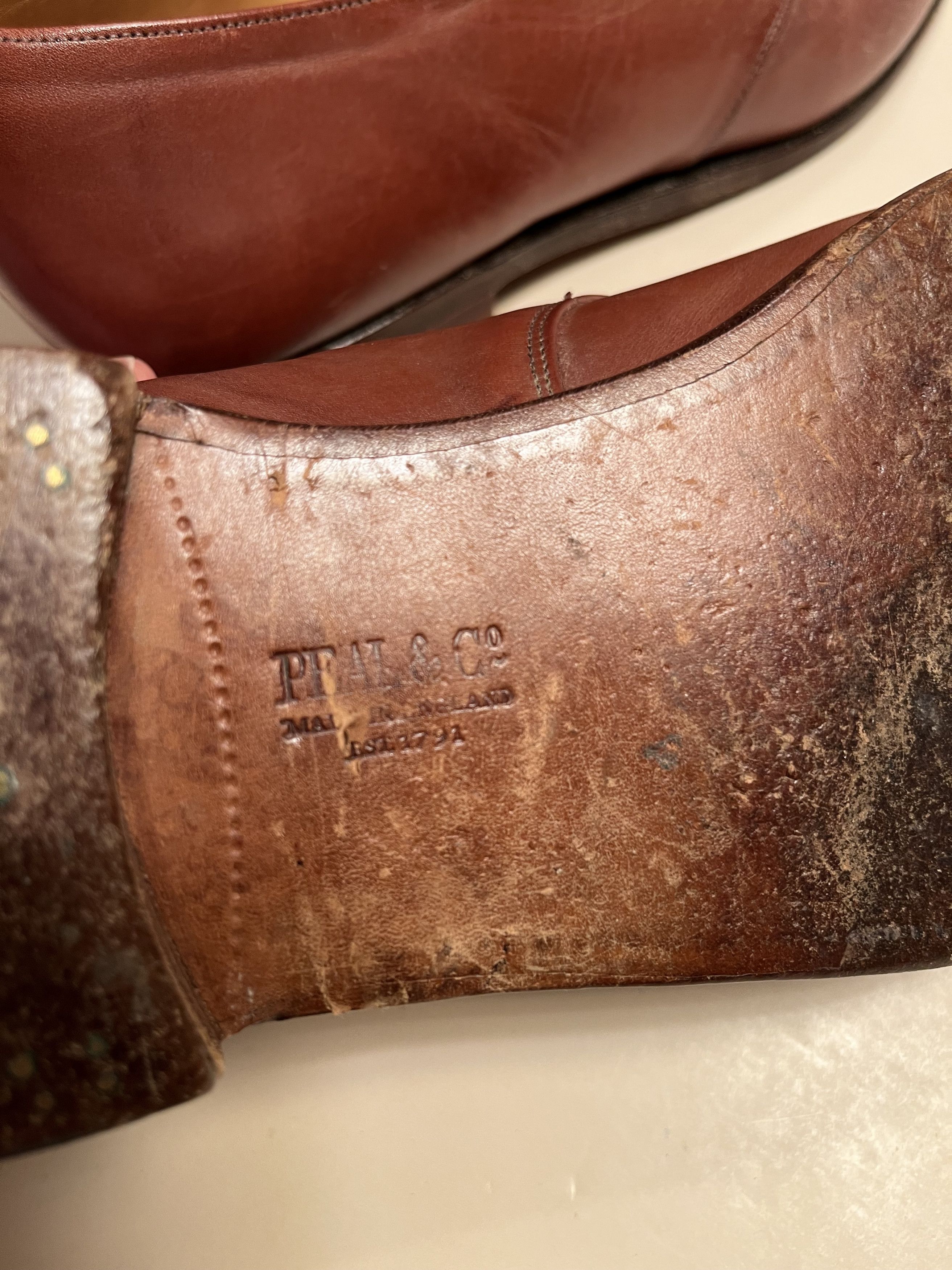Brooks Brothers × Peal And Co Plain-Toe Tan-Brown Derbys Size US 10 / EU 43 - 7 Thumbnail