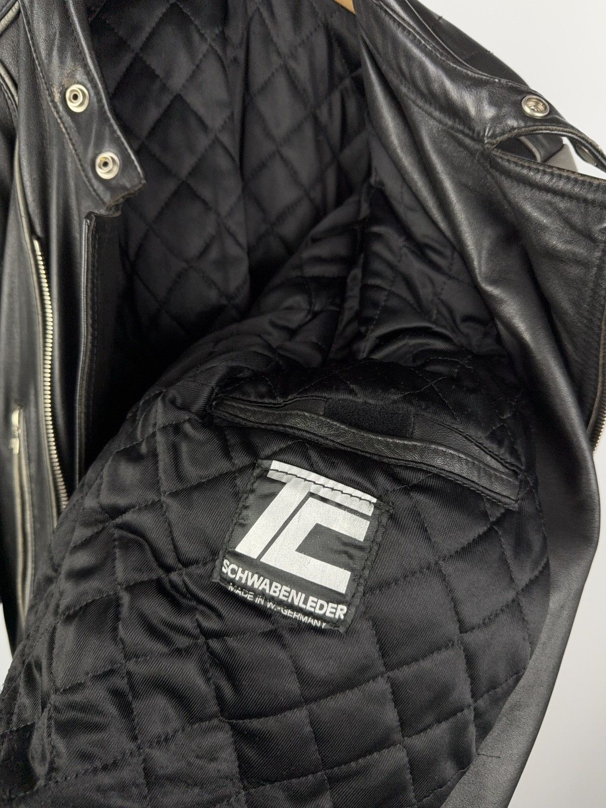 Other Vintage Schwabenleder German Biker Jacket Quilted Leather Size US L / EU 52-54 / 3 - 17 Thumbnail