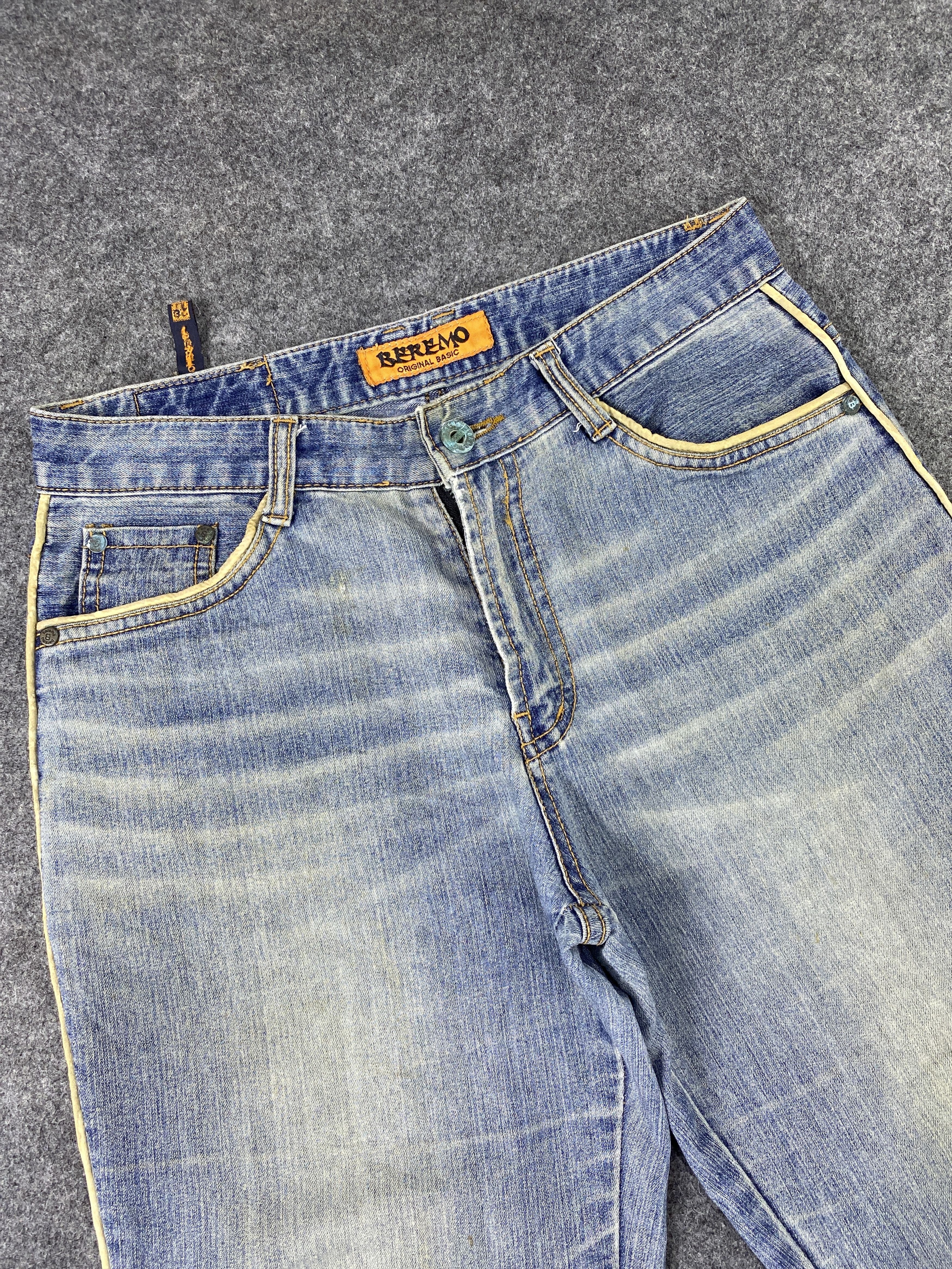 Japanese Brand Beremo Blue Wash Flare Jeans - J992 Size 29" - 5 Thumbnail