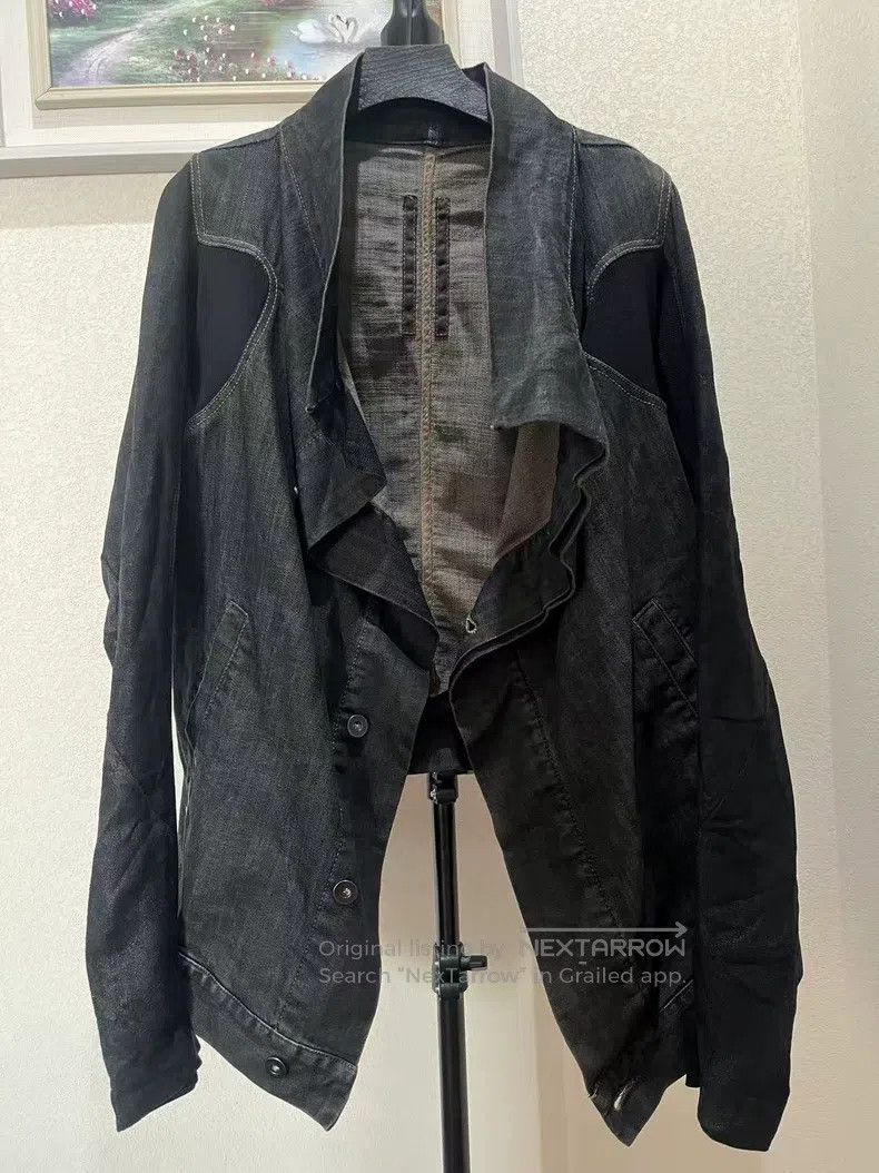 Rick Owens Rick Owens Stand Collar Two-Way Wearable Denim Jacket Size US XS / EU 42 / 0 - 1 Thumbnail