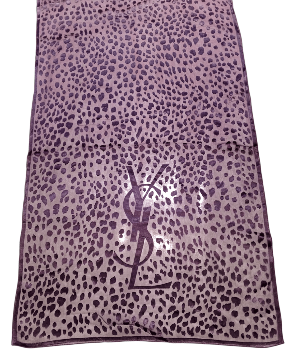Yves Saint Laurent Yves Saint LAURENT YSL Paris Leopard Velvet Silk Scarf Size ONE SIZE - 1 Thumbnail