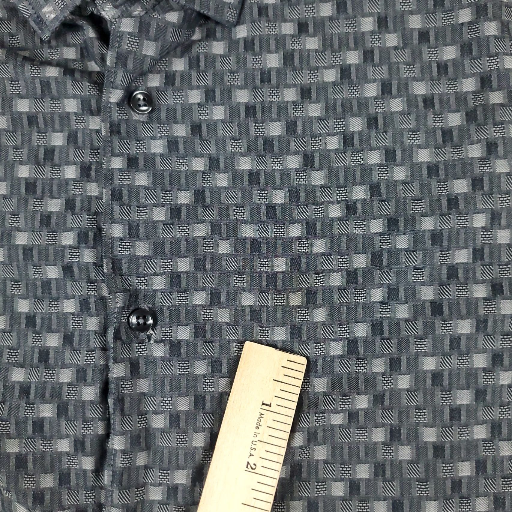 Luchiano Visconti LUCHIANO VISCONTI Button-Up Shirt Men's Medium Gray Geometric Casual Long Sleeve Modern Size US M / EU 48-50 / 2 - 5 Thumbnail