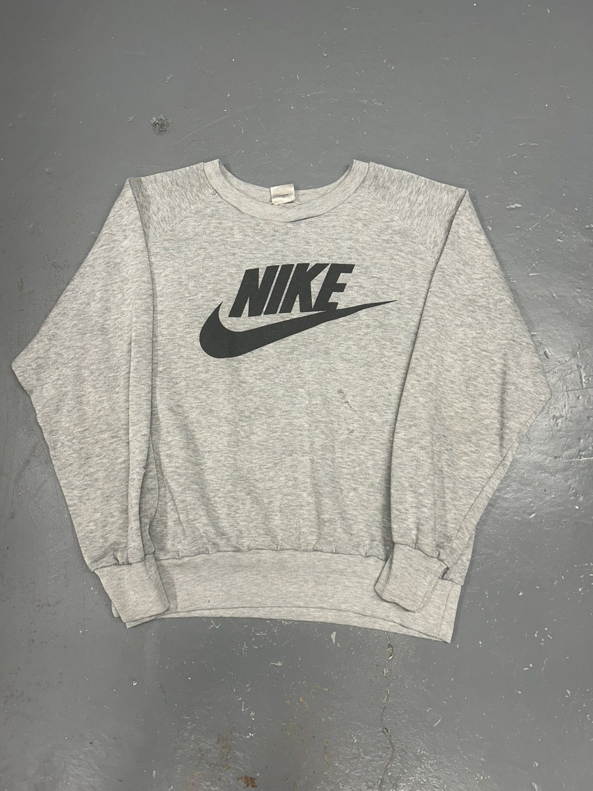 Crazy Vintage 80s Essential Grey Nike Logo Crewneck Travis