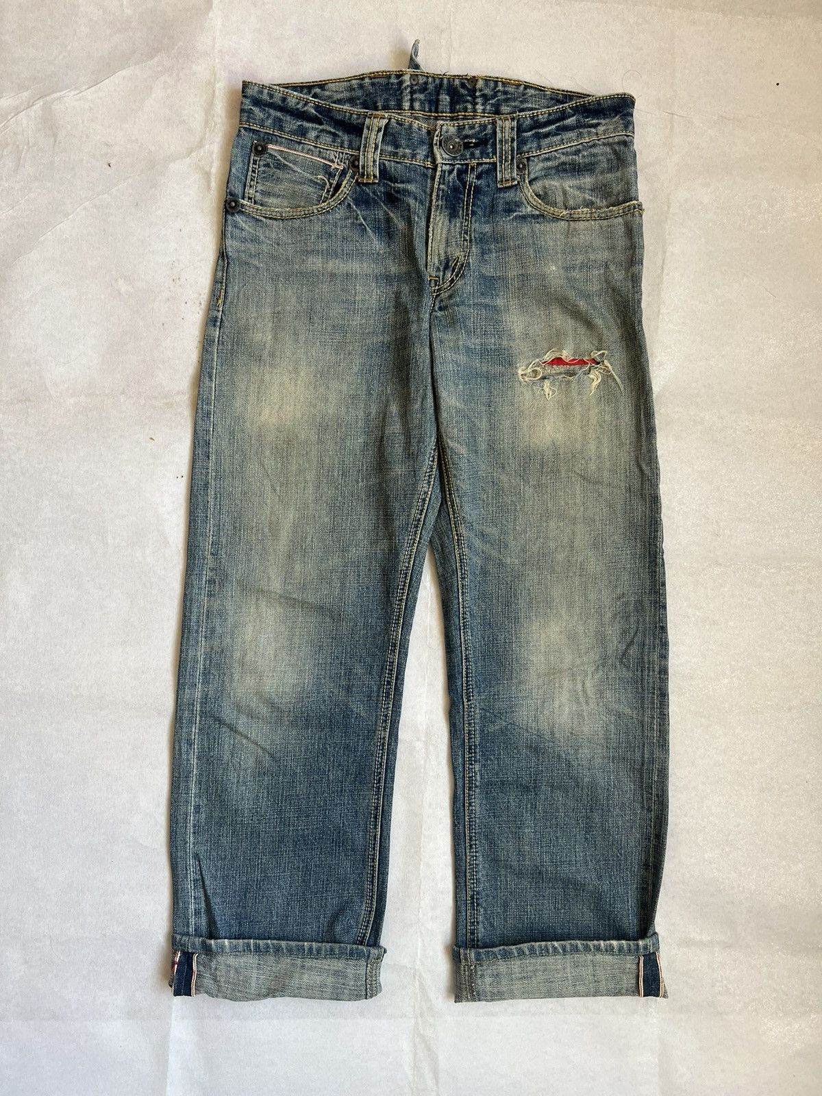 Japanese Brand Halation Buckle Belt Distressed Japanese Selvedge Denim Size US 32 / EU 48 - 2 Thumbnail