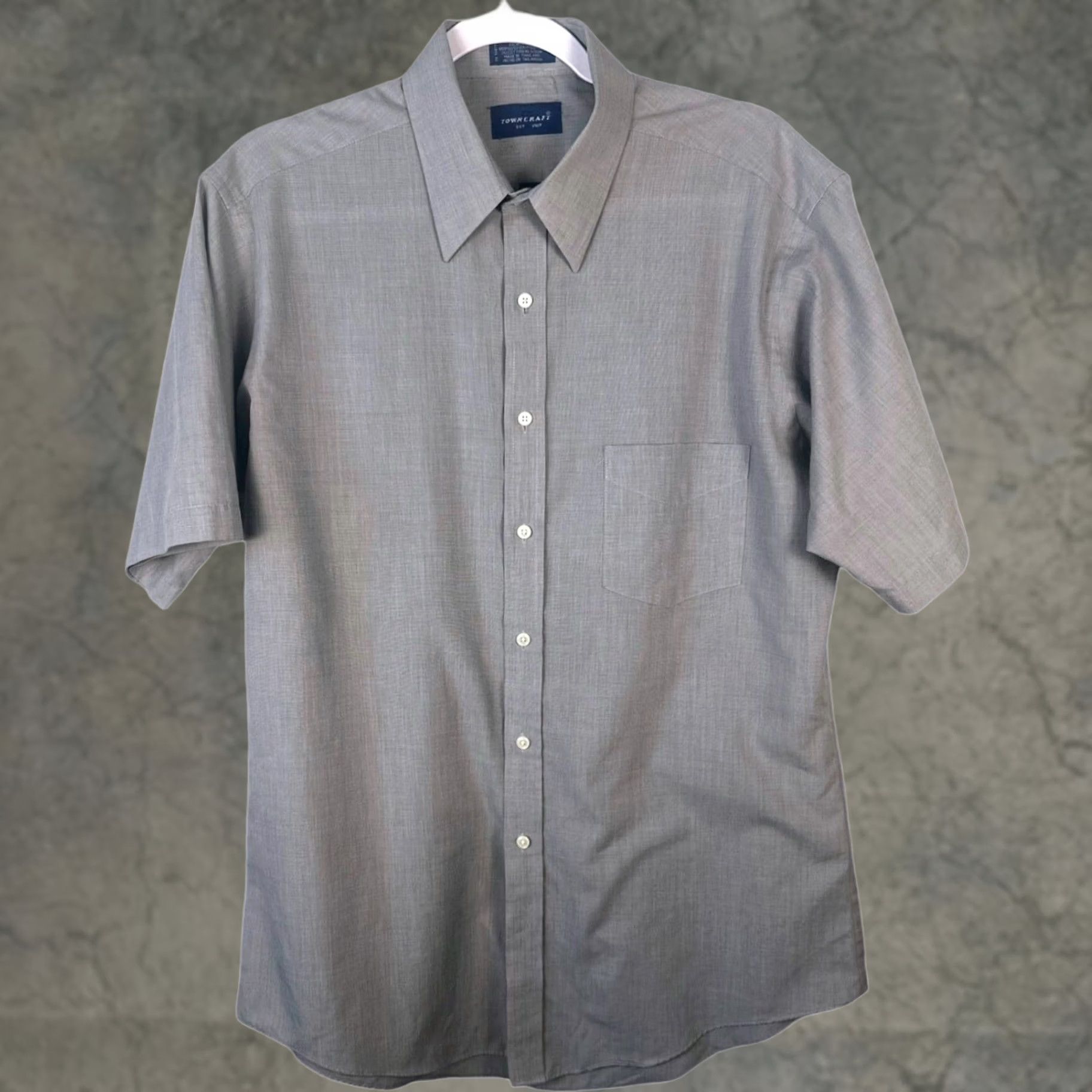 Vintage Towncraft Mens Gray Short Sleeve Button Up Shirt Classic Fit Size Large 16 Size US L / EU 52-54 / 3 - 1 Thumbnail