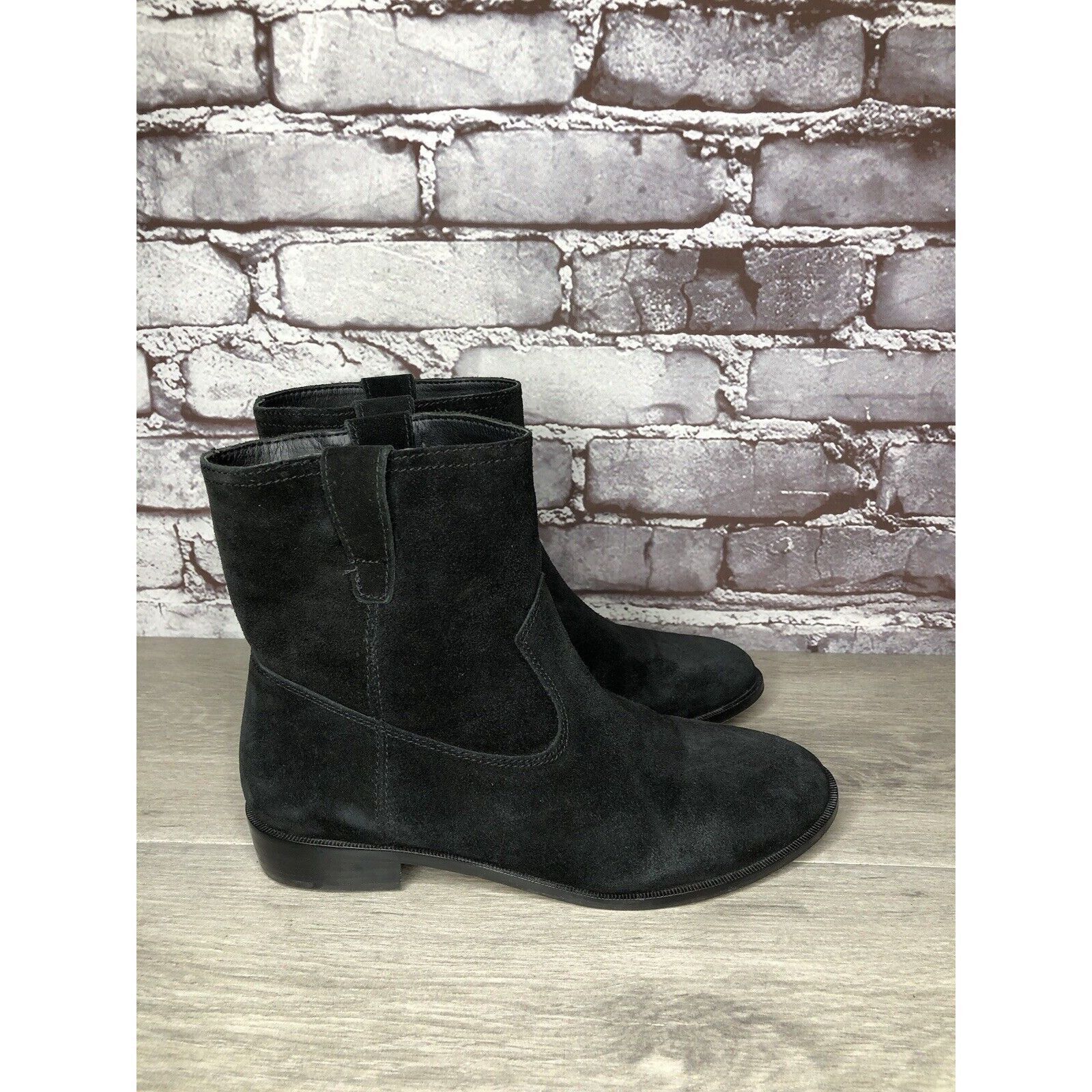 Rebecca Minkoff Rebecca Minkoff Black Suede Pull On Ankle Boots Heel Booties Size US 6 / IT 36 - 21 Thumbnail