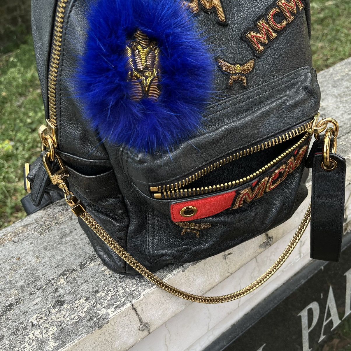 MCM MCM Stark Backpack Insignia Lambskin Leather Size ONE SIZE - 10 Thumbnail