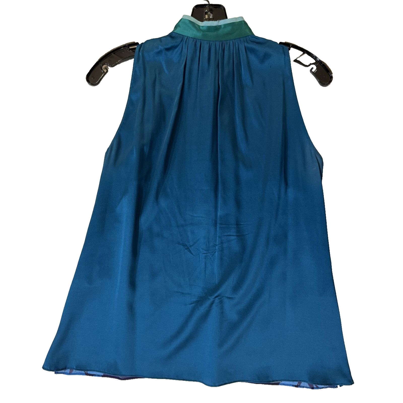 Elie Tahari Elie Tahari Women’s XS Sleeveless Blouse Teal Baroque Size XS / US 0-2 / IT 36-38 - 7 Thumbnail